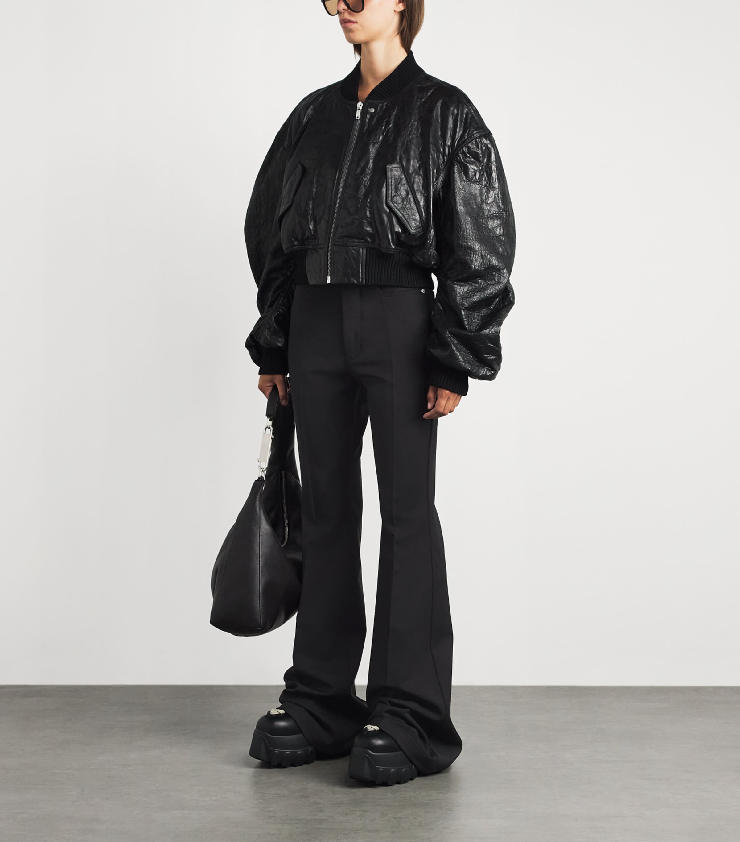 Rick Owens Womens Bolan Bootcut Jeans Black Image 2
