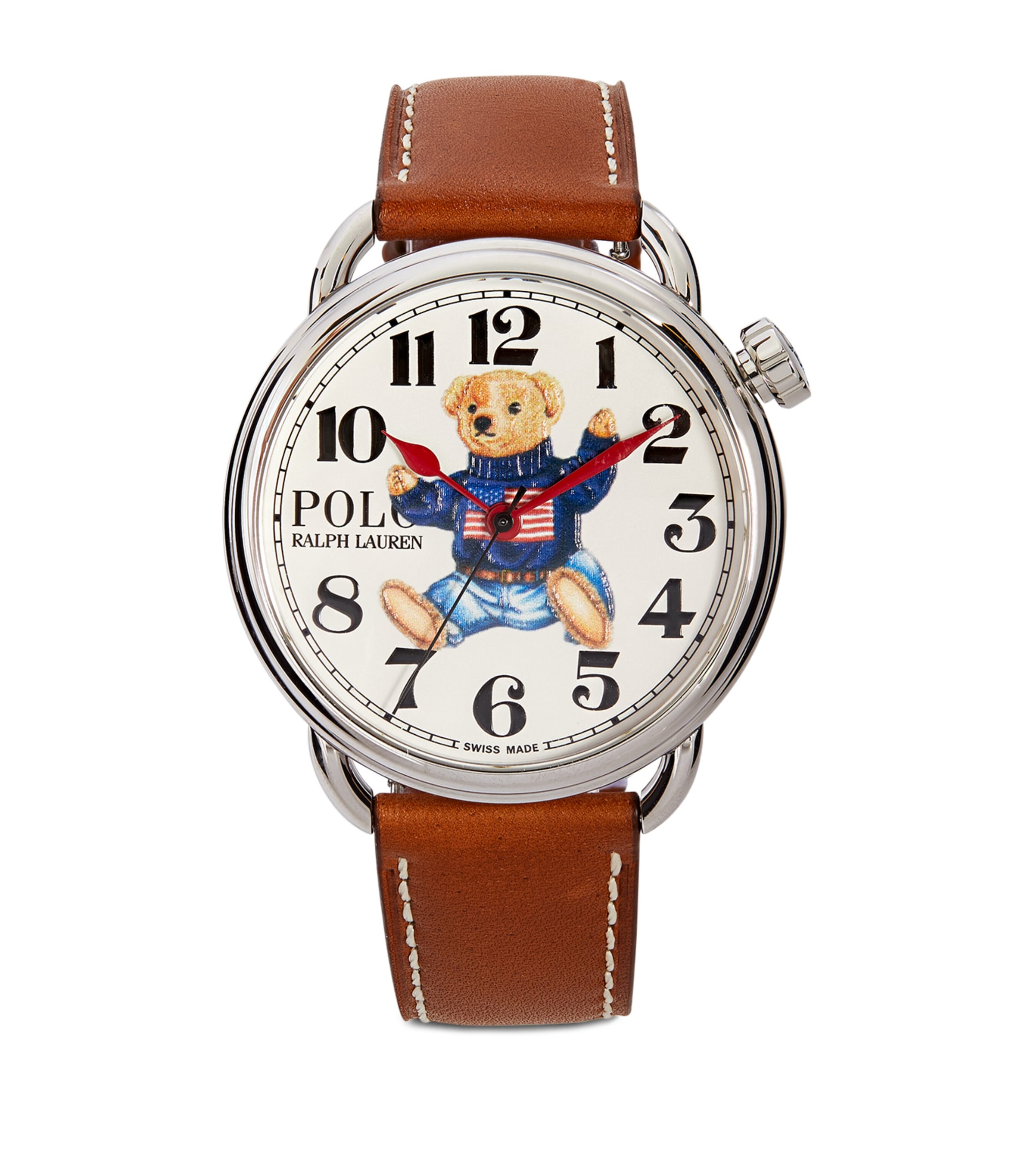 Polo Ralph Lauren Steel Sitting Polo Bear Watch In White