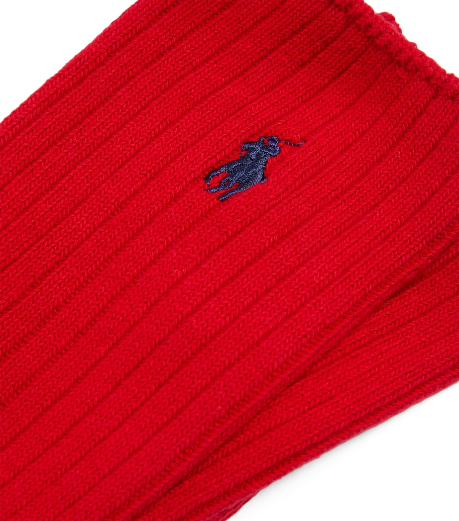 Cotton-Blend Classic Crew Socks RED Image 2