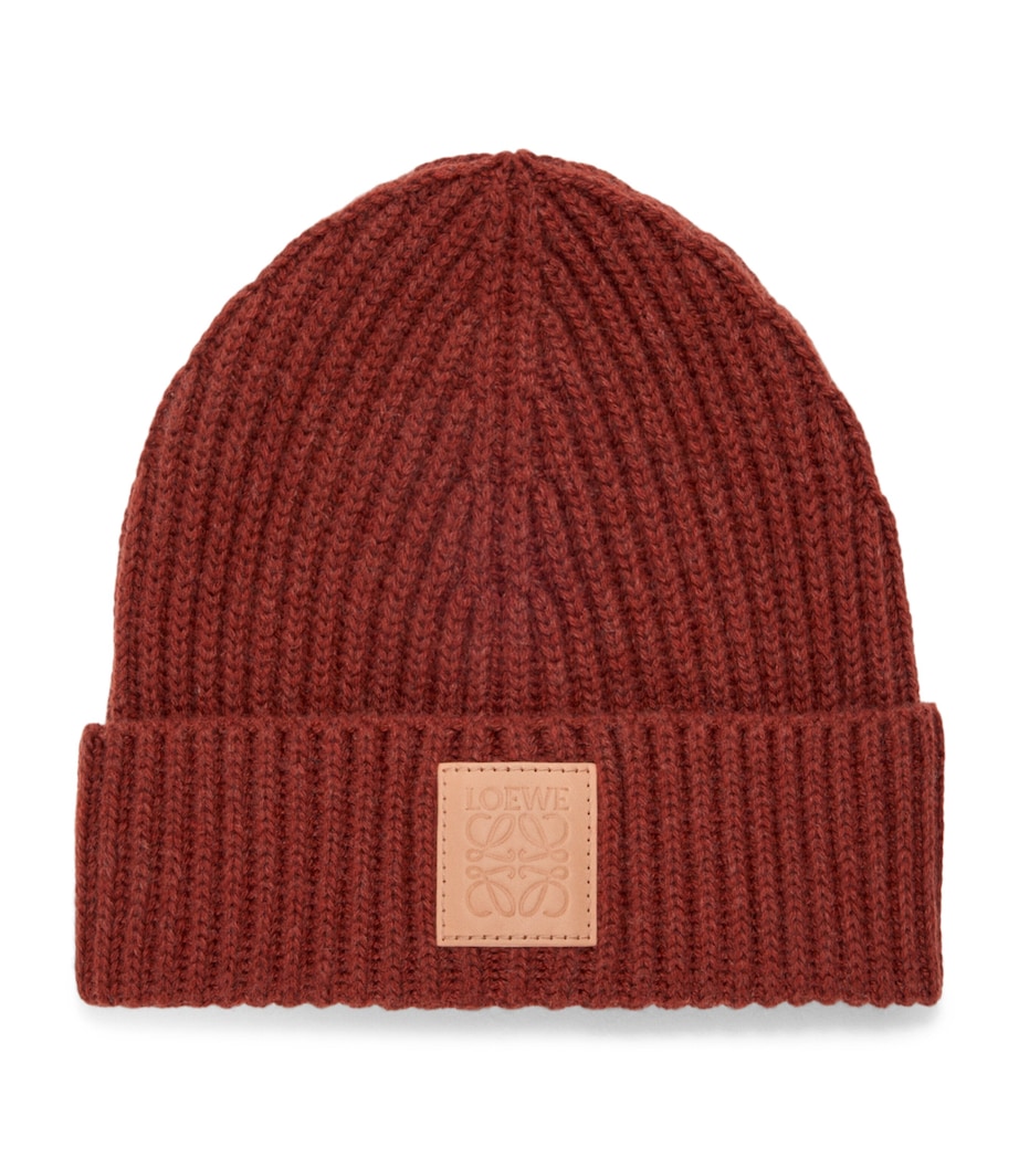 Cashmere Logo Beanie MAHOGANY Image 1