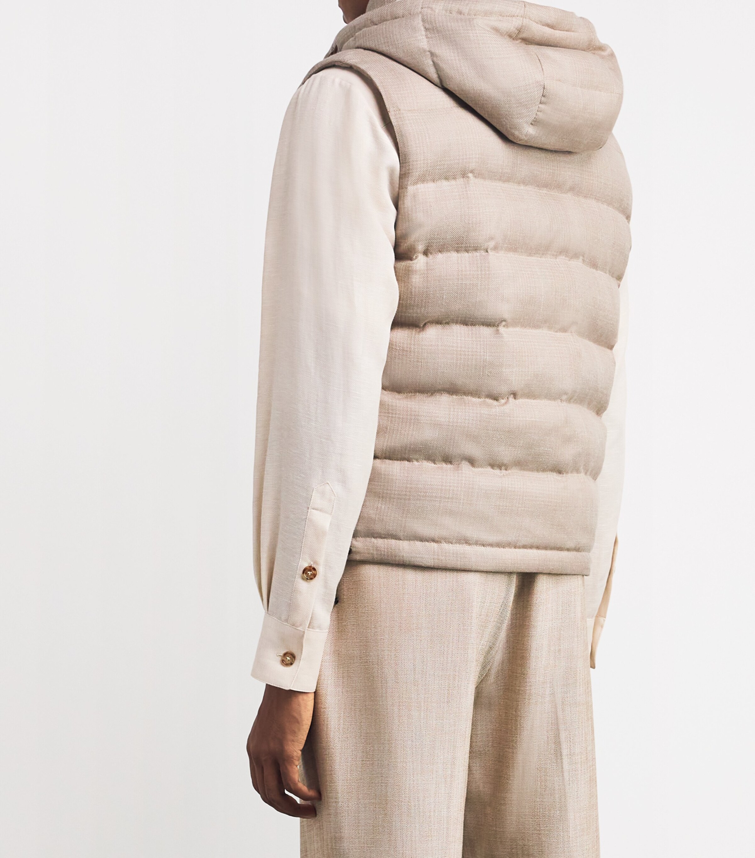 Colombo Mens Down Cashmere-Blend Gilet Rope Image 4