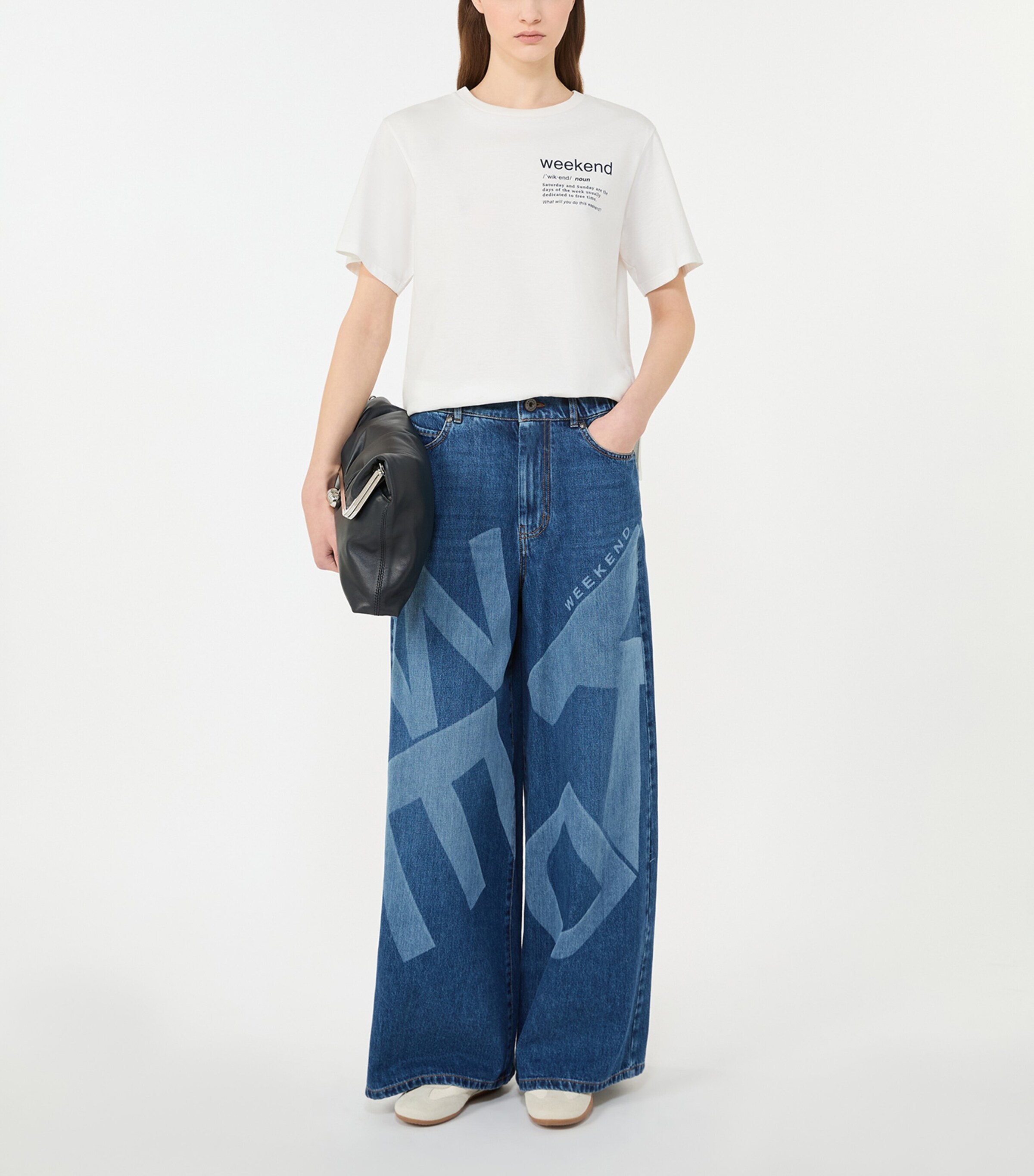 Weekend Max Mara Womens Cotton Logo T-Shirt White Image 5
