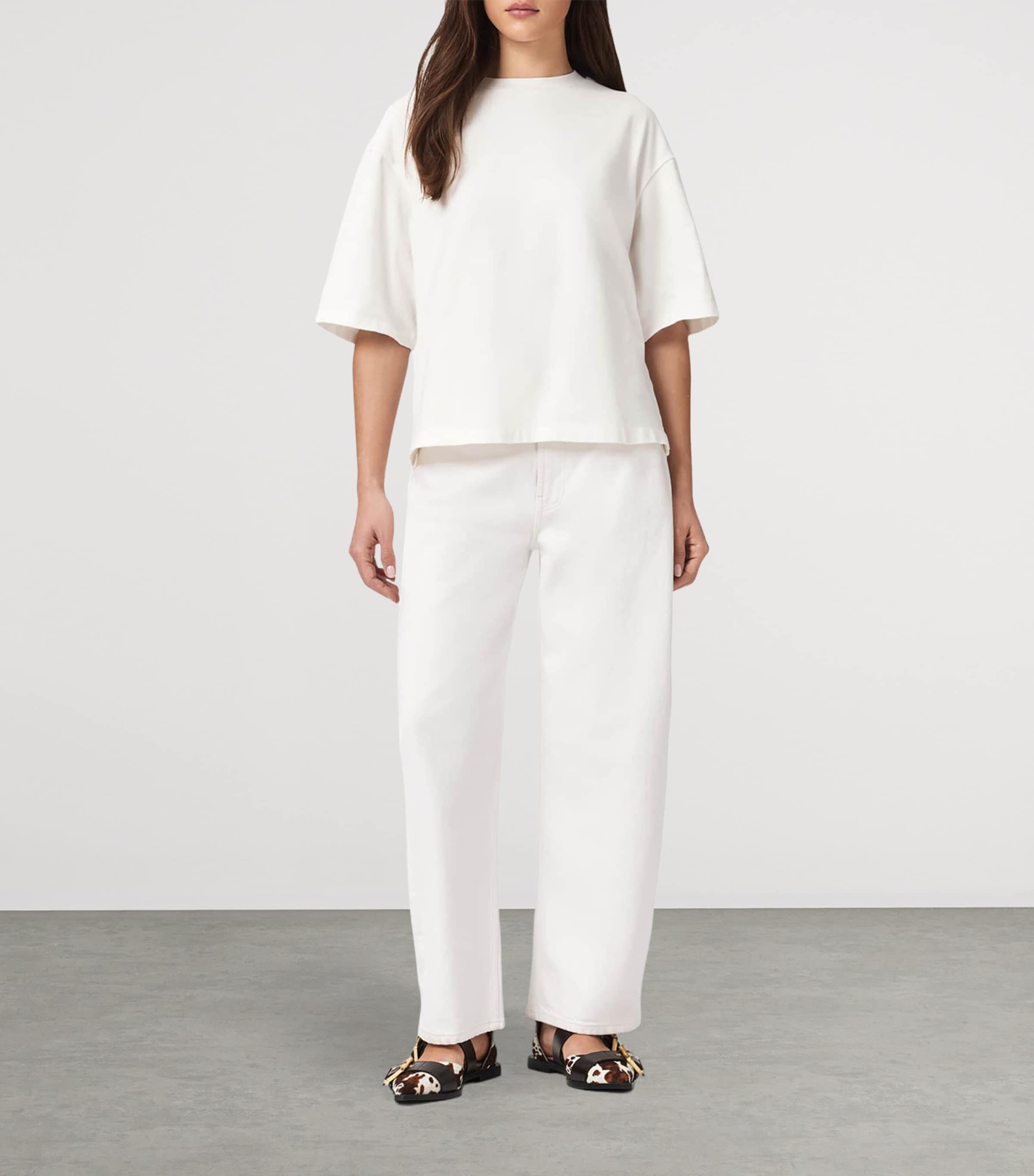 Organic Cotton Embroidered Amelie T-Shirt ECRU WHITE Image 2