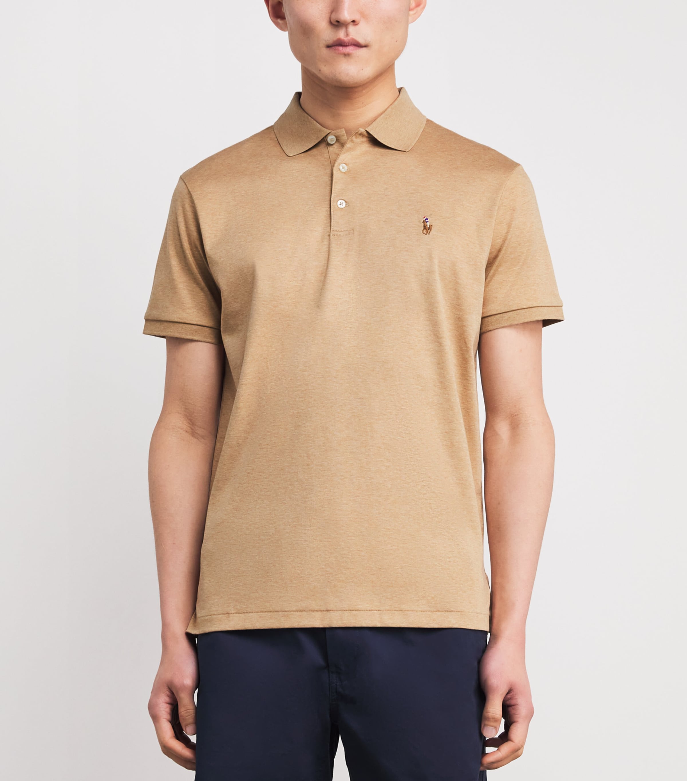 Polo Ralph Lauren Mens Pima Cotton Polo Shirt Camel Image 3