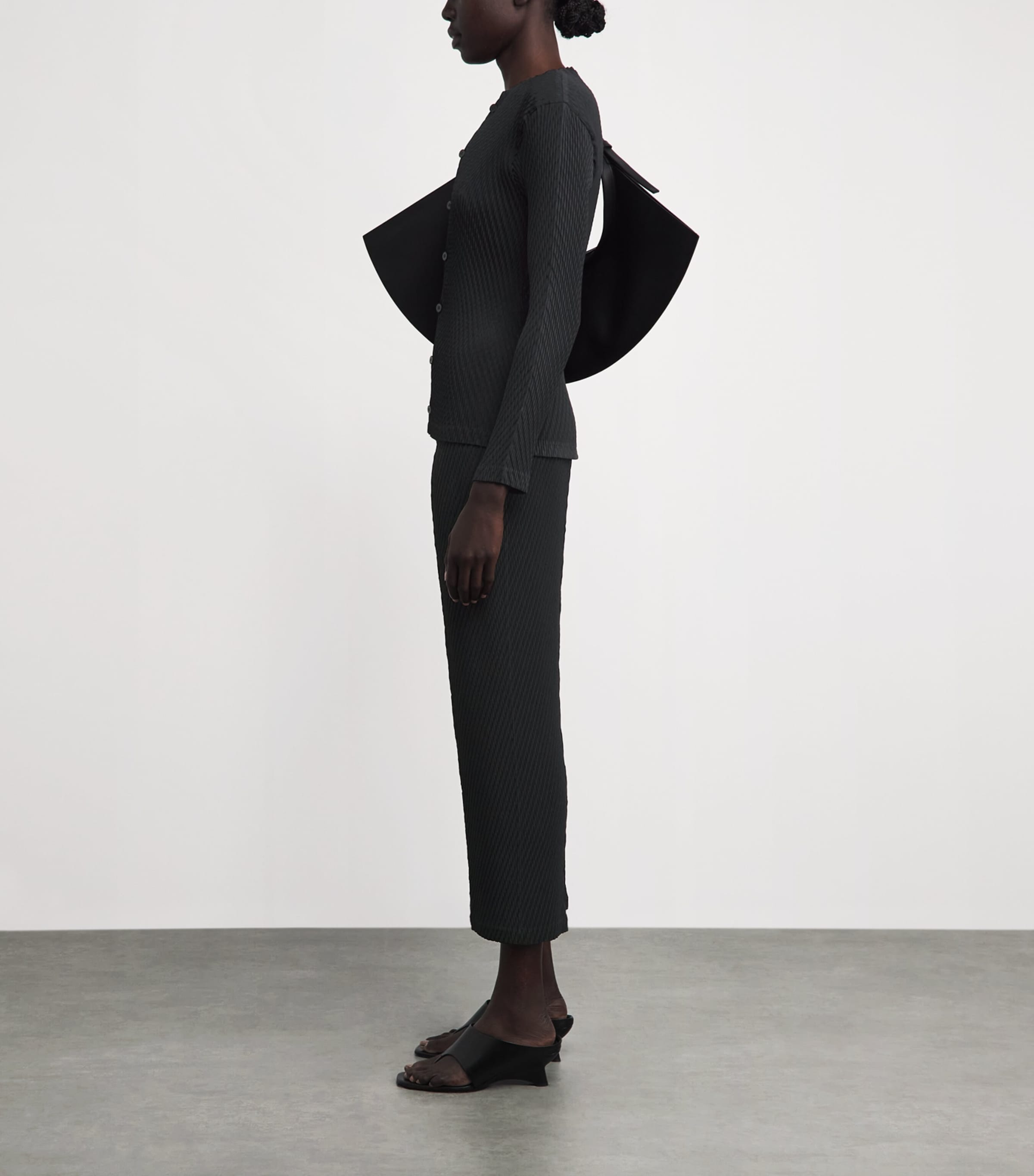 Issey Miyake Black Rhombus Pleats Trousers | Harrods US
