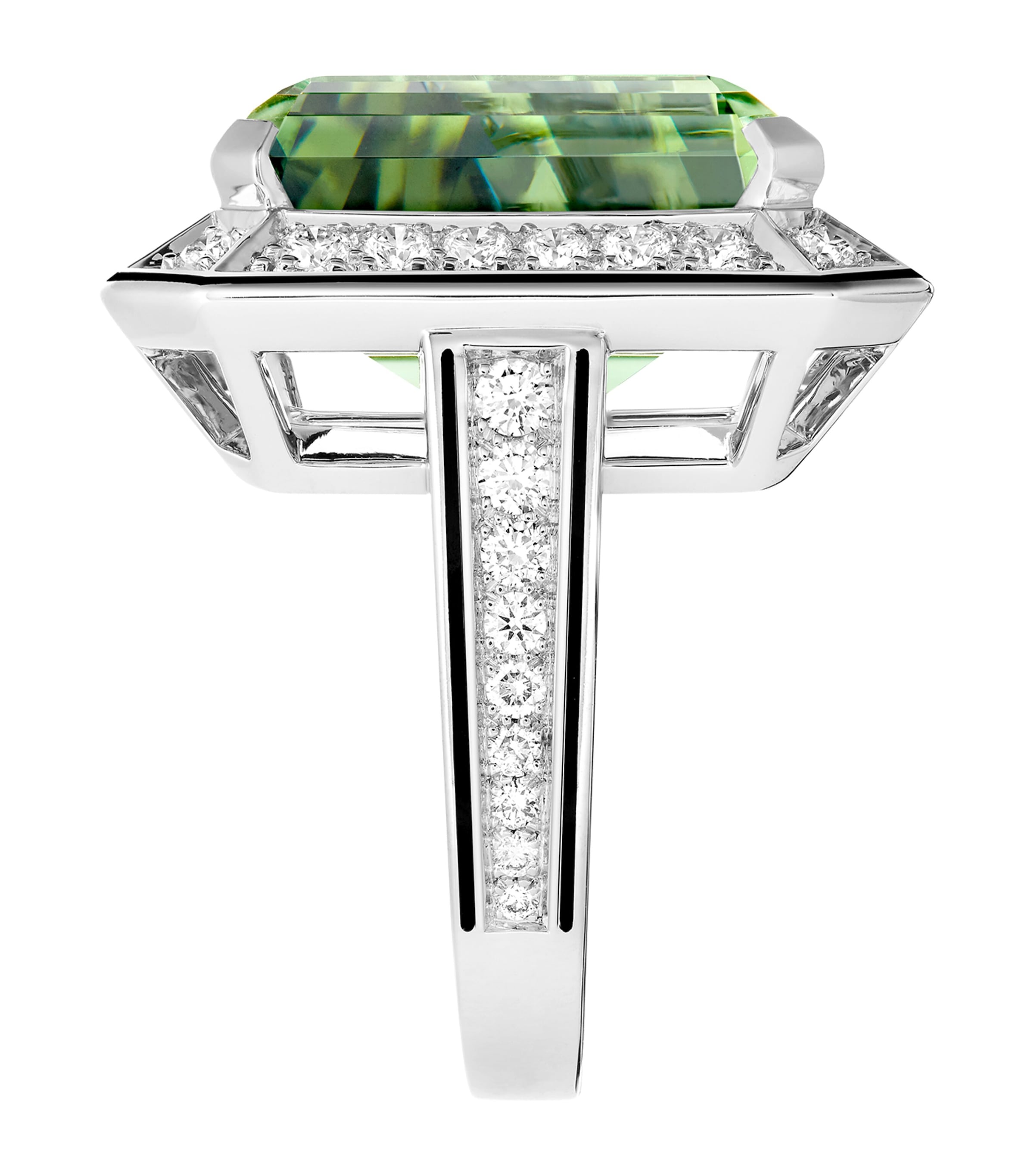 Boucheron White Gold, Diamond and Tourmaline Vendôme Liseré Ring Tourmaline Image 3