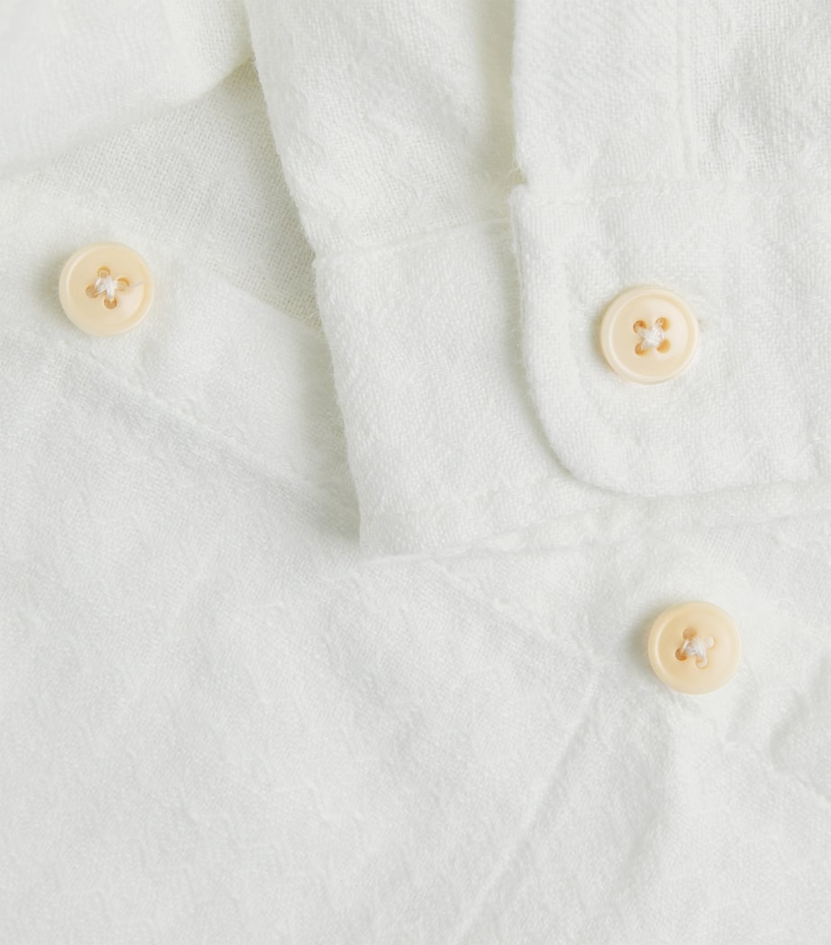 Linen Cotton-Blend Grandad Shirt CREAM Image 5