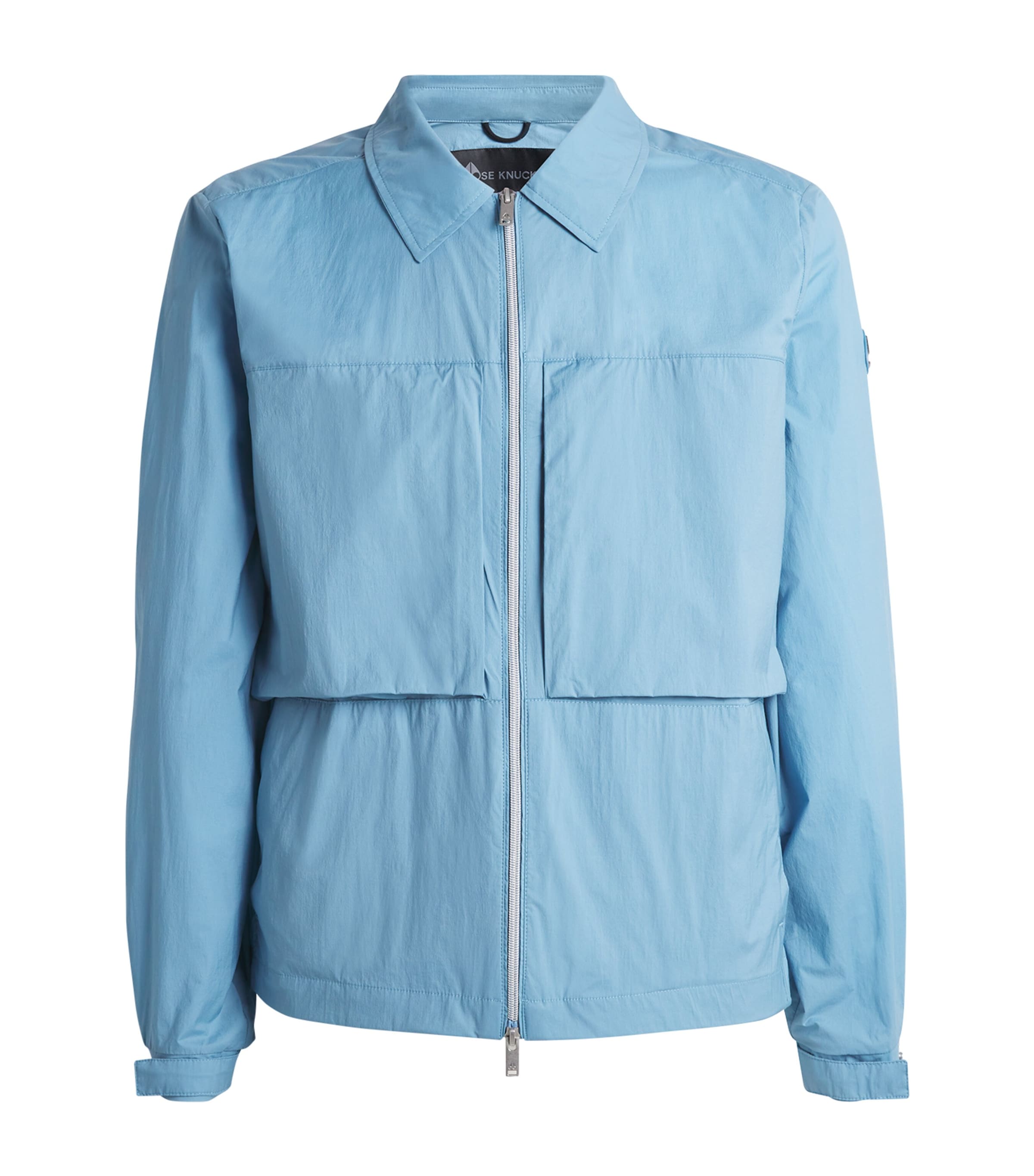 Shop Moose Knuckles Crinked Nylon Waverly Overshirt In Blue
