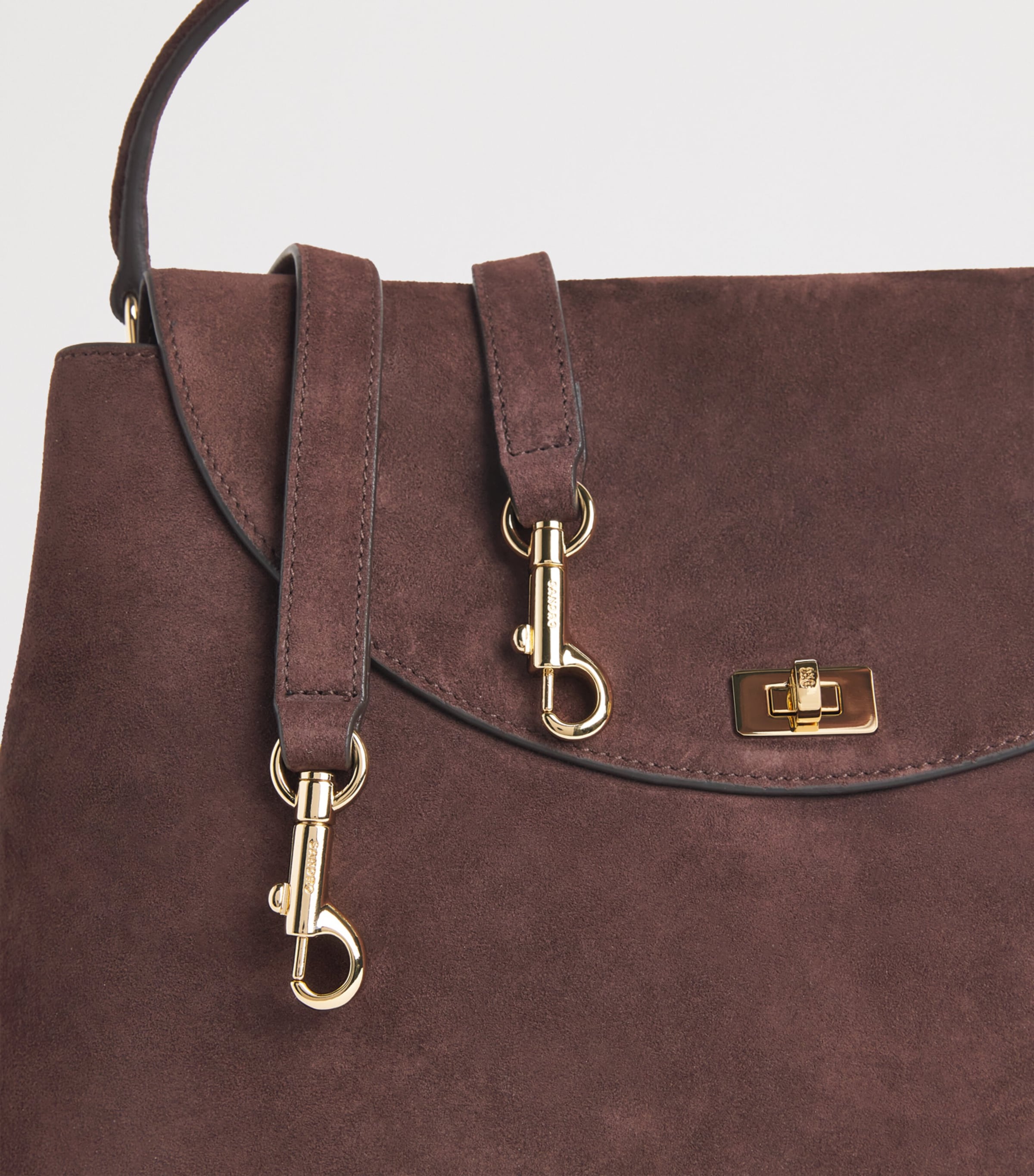 Sandro Paris Suede Le Grand Bazaar Top-Handle Bag Brown Image 6