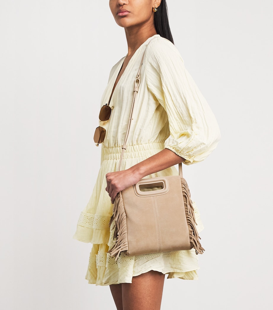 Maje Suede Fringed M Top-Handle Bag Cappucino Image 4