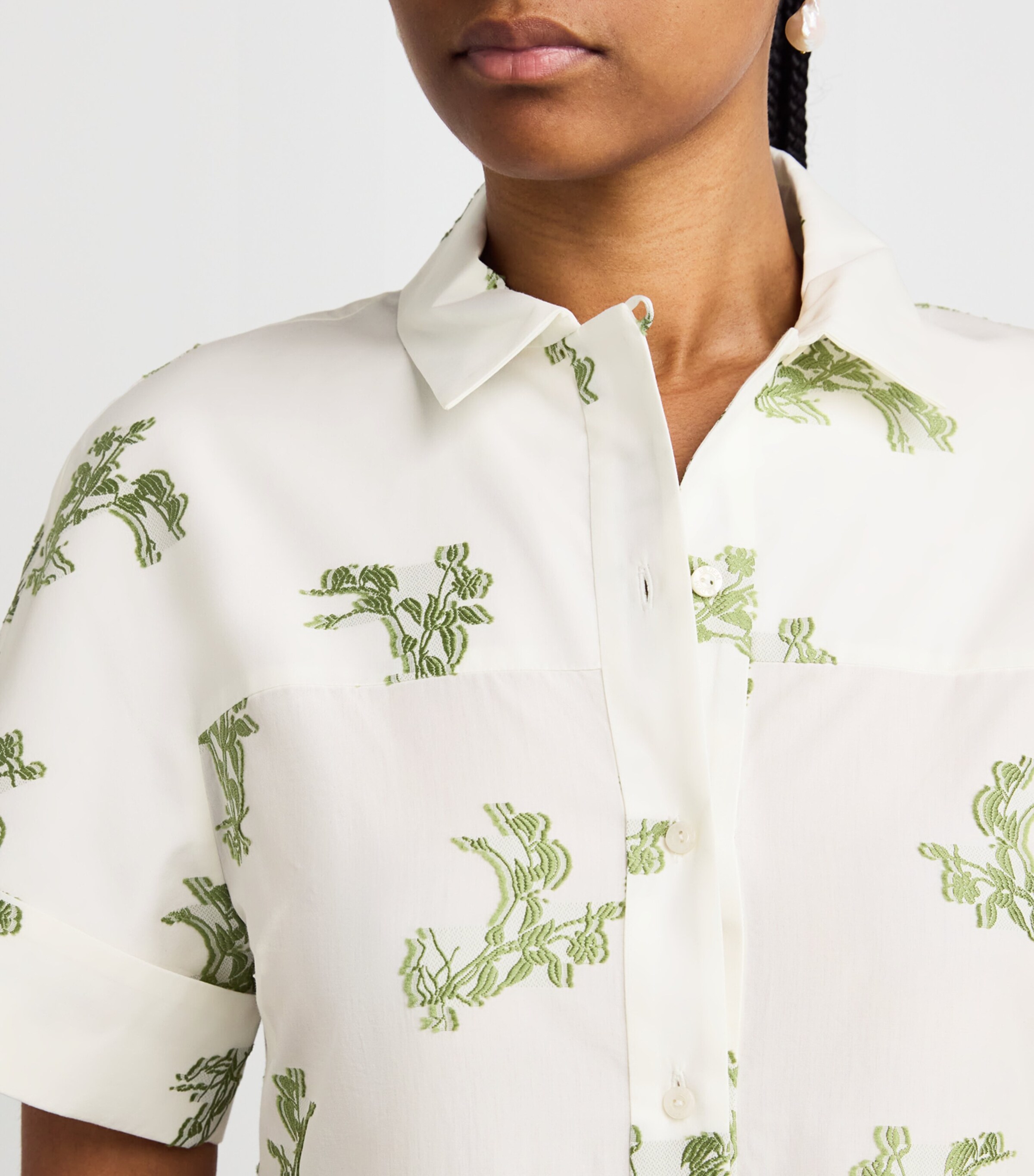 Embroidered Maxi Shirt Dress IVORY Image 6