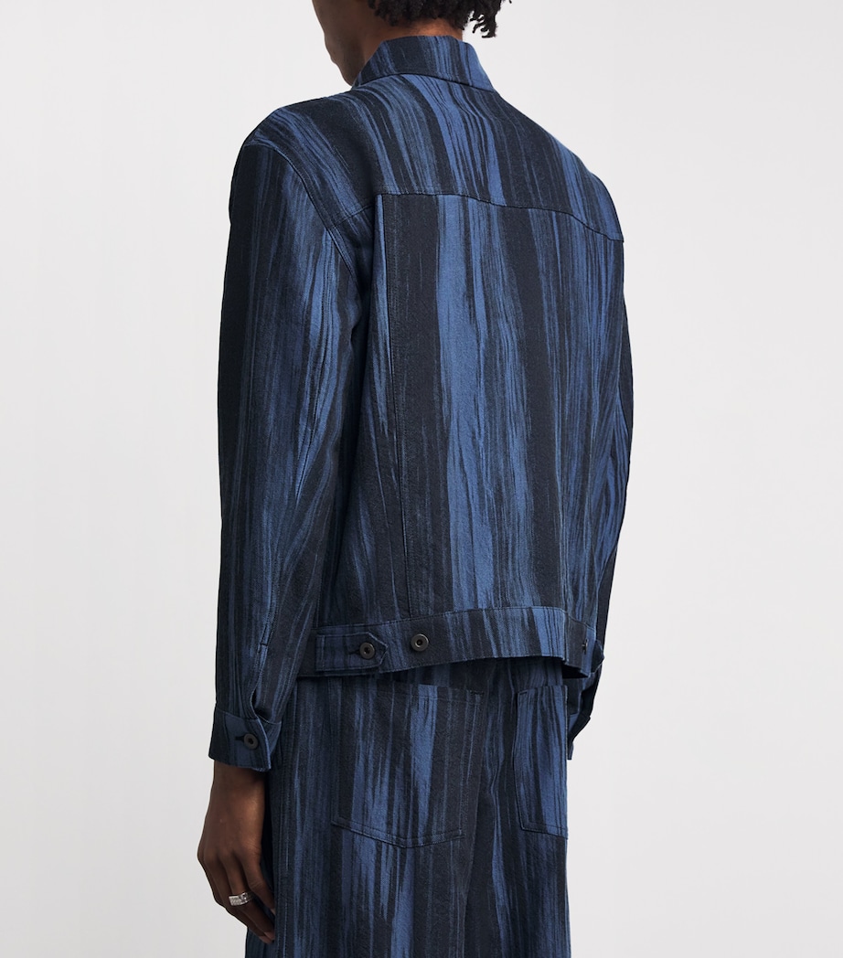 Jacquard Trucker Jacket 73-DARK BLUE Image 4