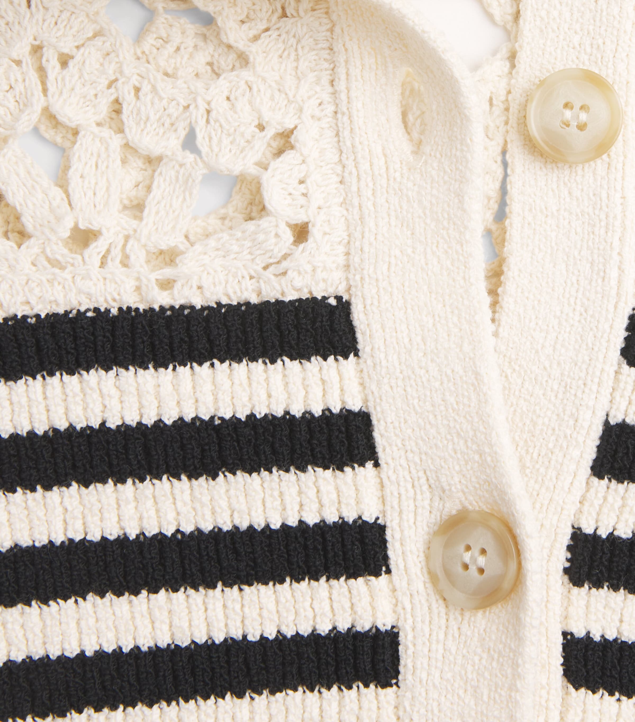 FRAME Womens The Coastal Striped Cardigan Cream Multi Image 6