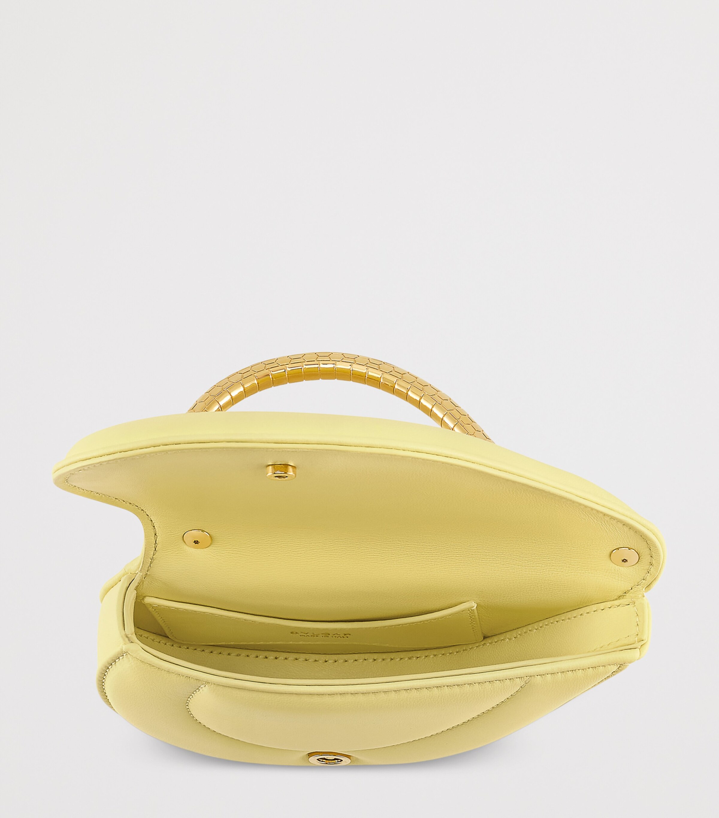 Bvlgari Mini Leather Serpenti Cuoricino Top-Handle Bag Yellow Image 7
