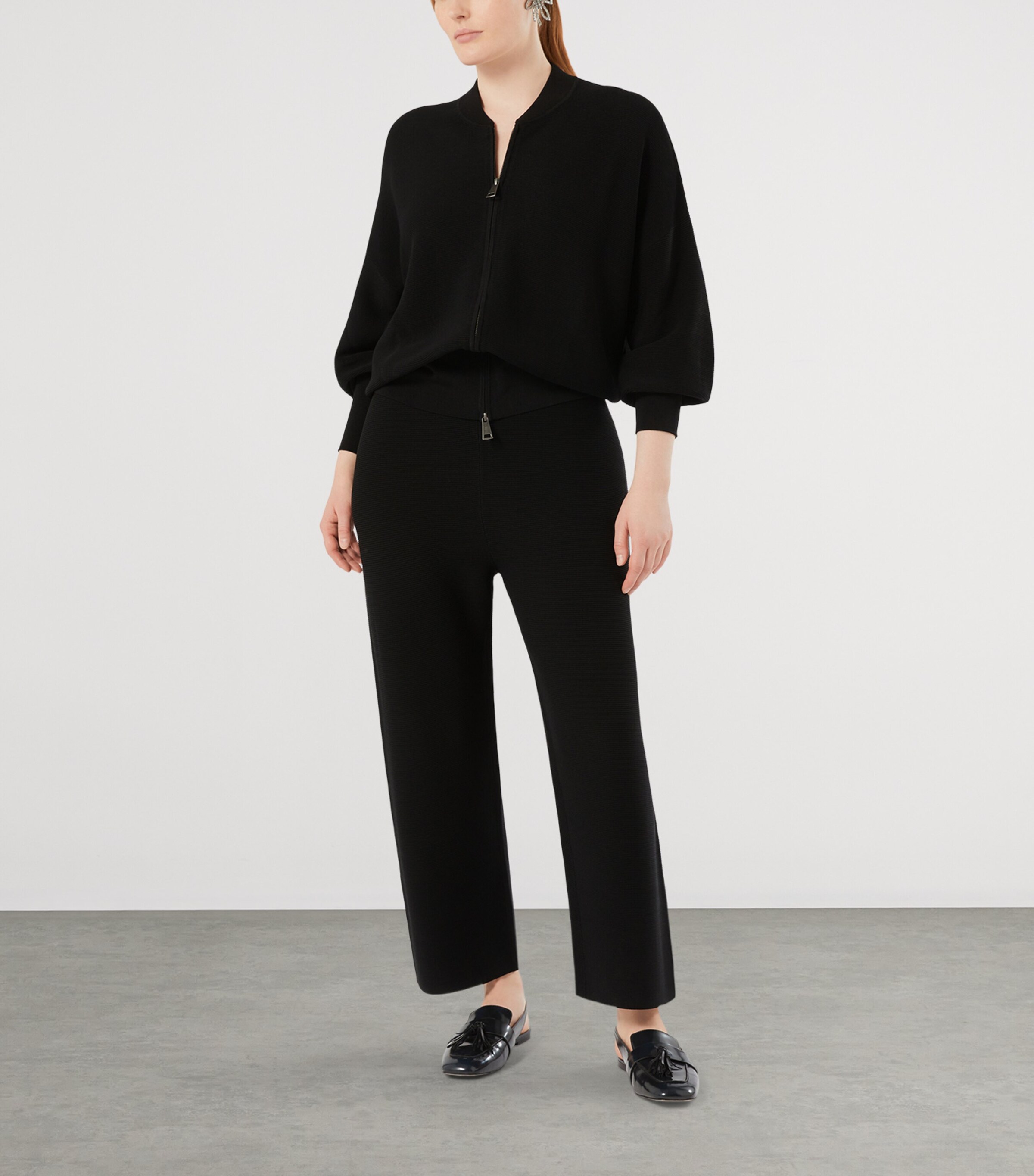 Marina Rinaldi Womens Knitted Straight Trousers Black Image 4