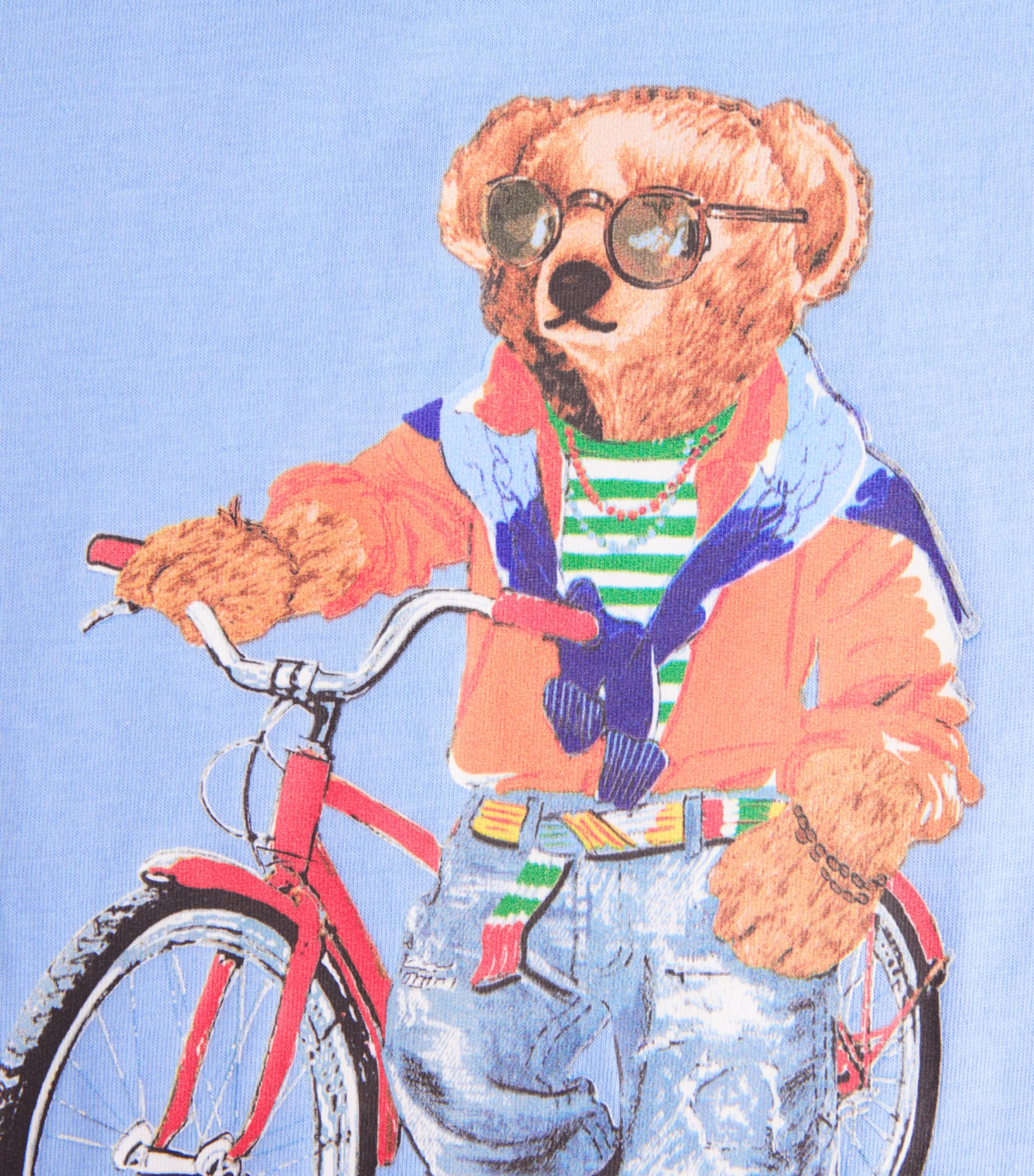 Polo Ralph Lauren Mens Cotton Polo Bear Bicycle Slim T-Shirt Austin Blue Ss Bear Image 6