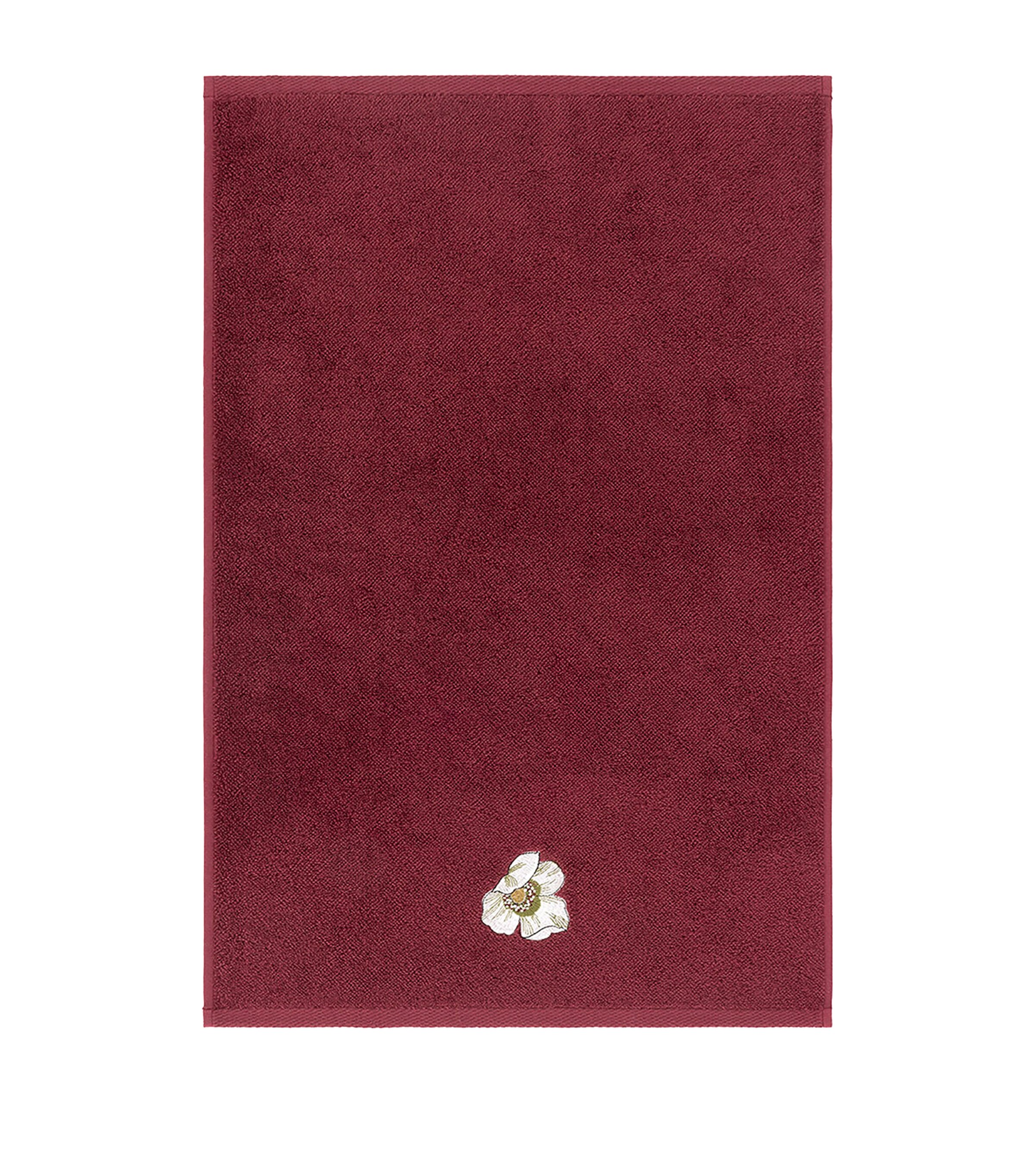 Yves Delorme Corolles Bath Towel (70cm x 140cm) Burgandy Image 2