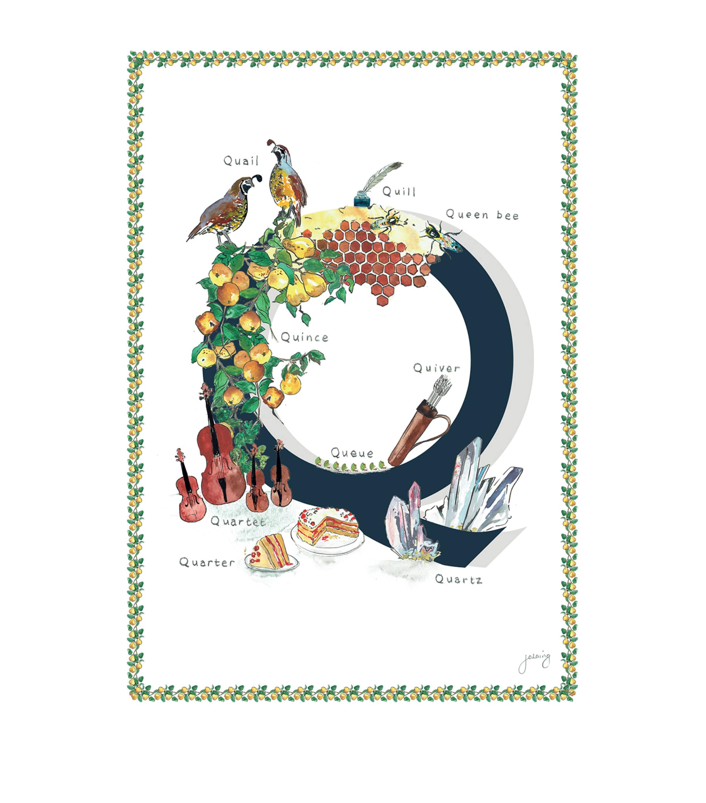 A4 Letter Print NAVY Image 1