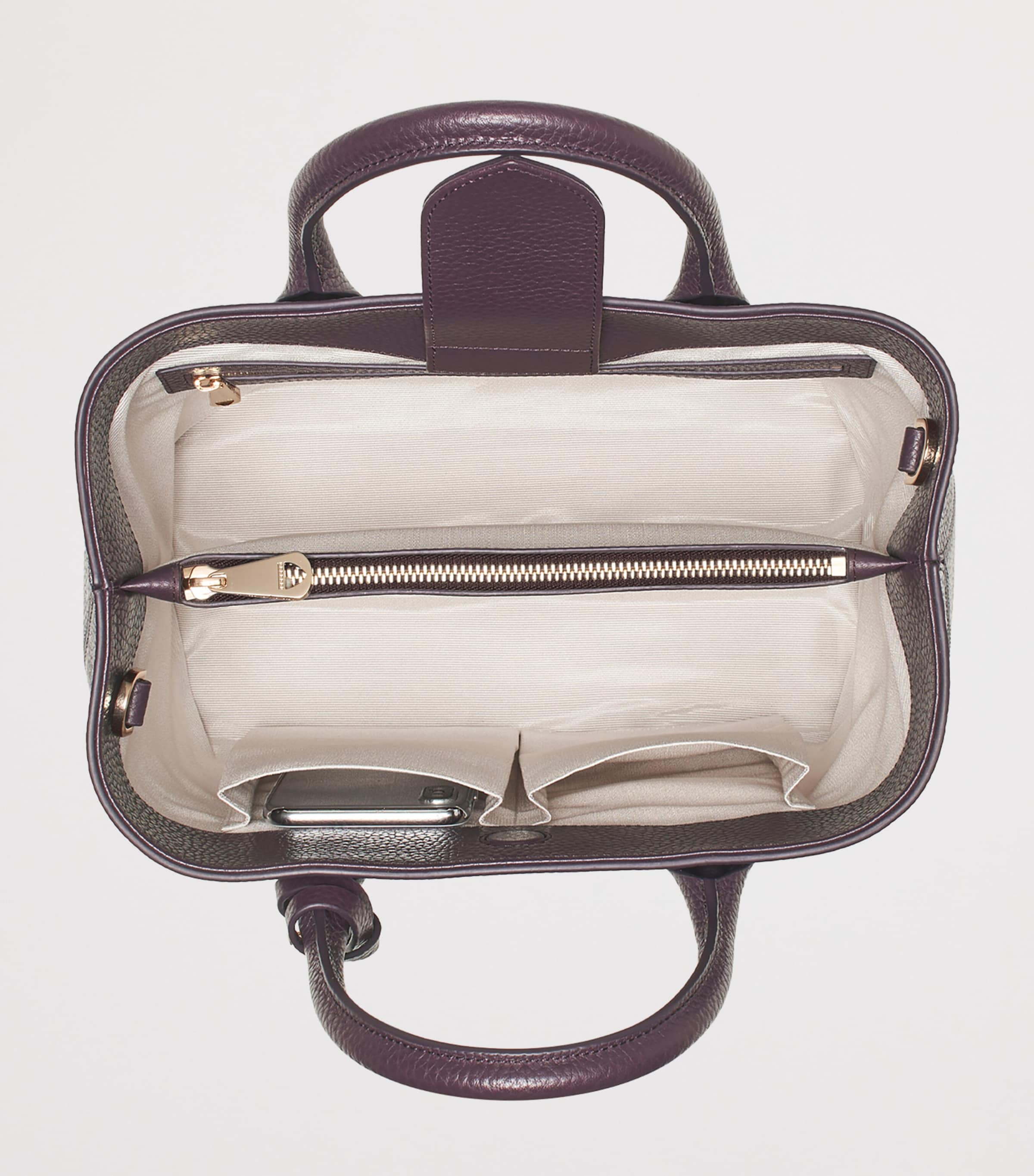 Midi Leather London Tote Bag FIG Image 5