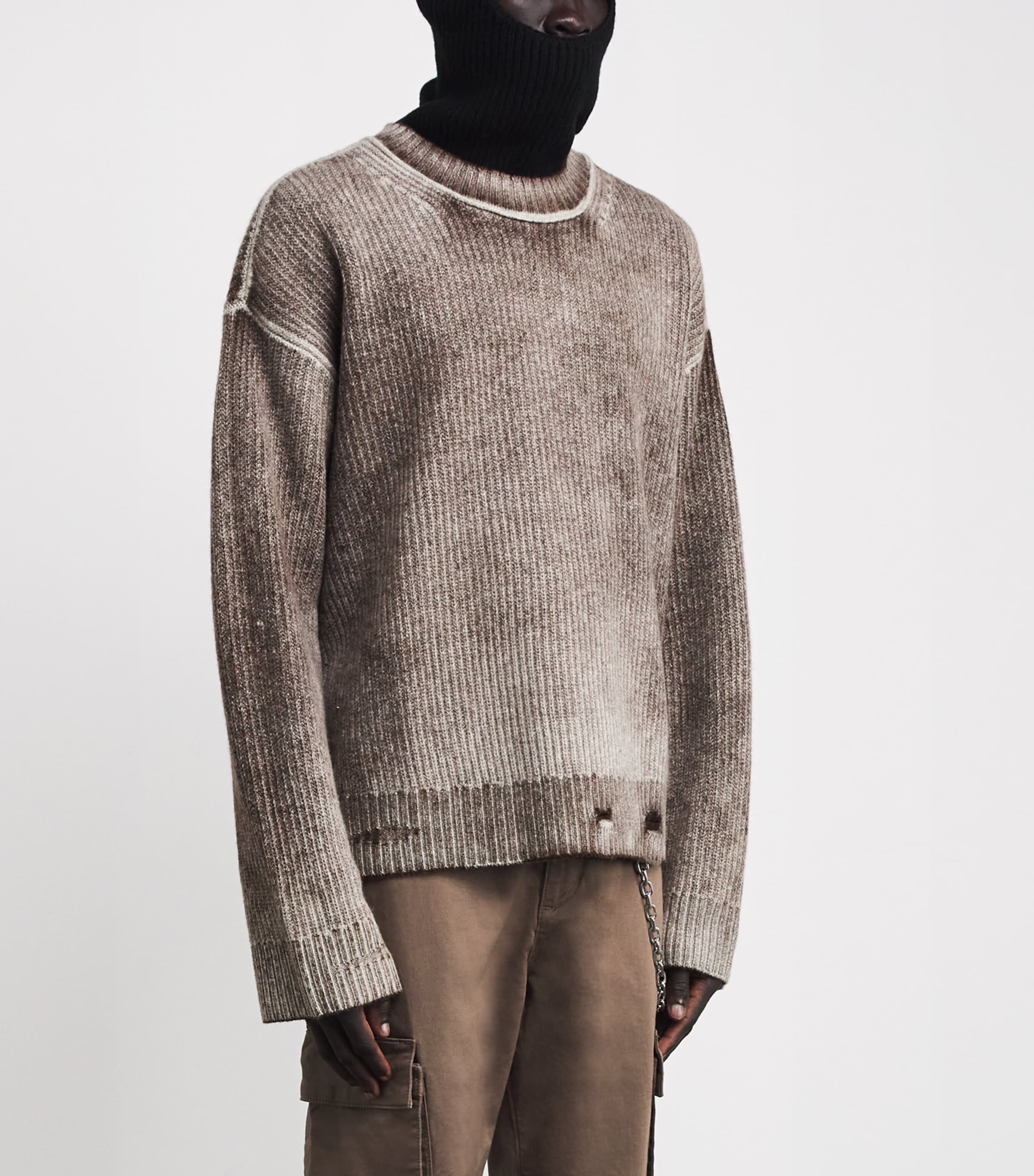 Wool Distressed Sweater NERO Image 3