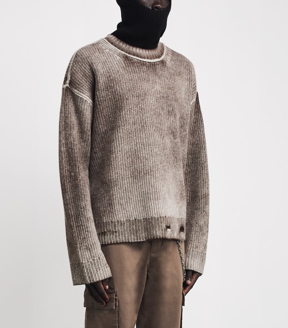 Wool Distressed Sweater NERO Image 3