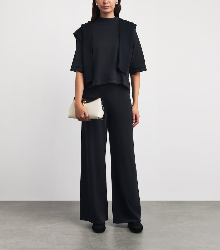 Falke Womens Merino Wool Trousers Dark Navy Image 2