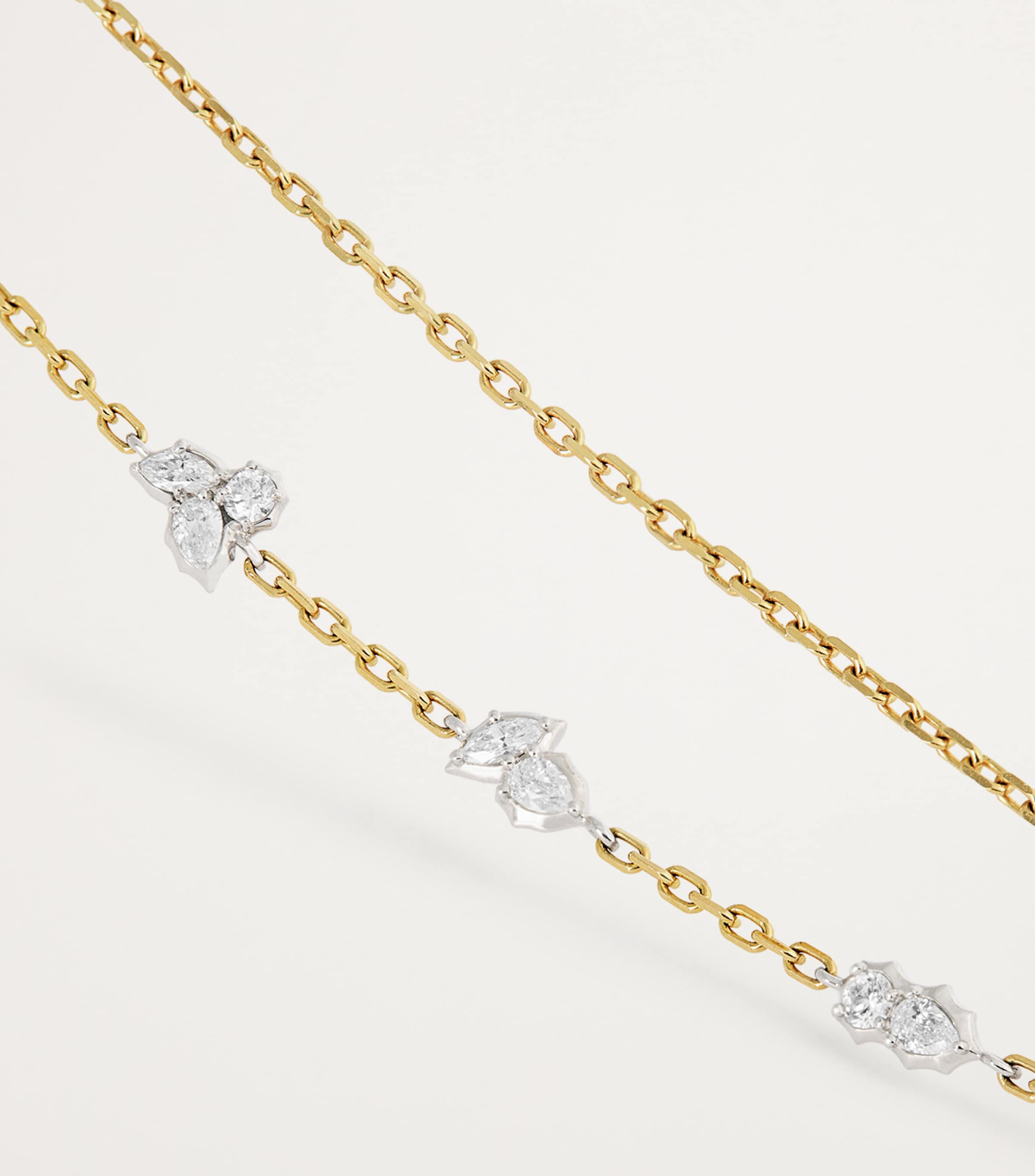 Jade Trau Yellow Gold, Platinum and Diamond Posey Single Station Necklace Yellow Gold Image 5