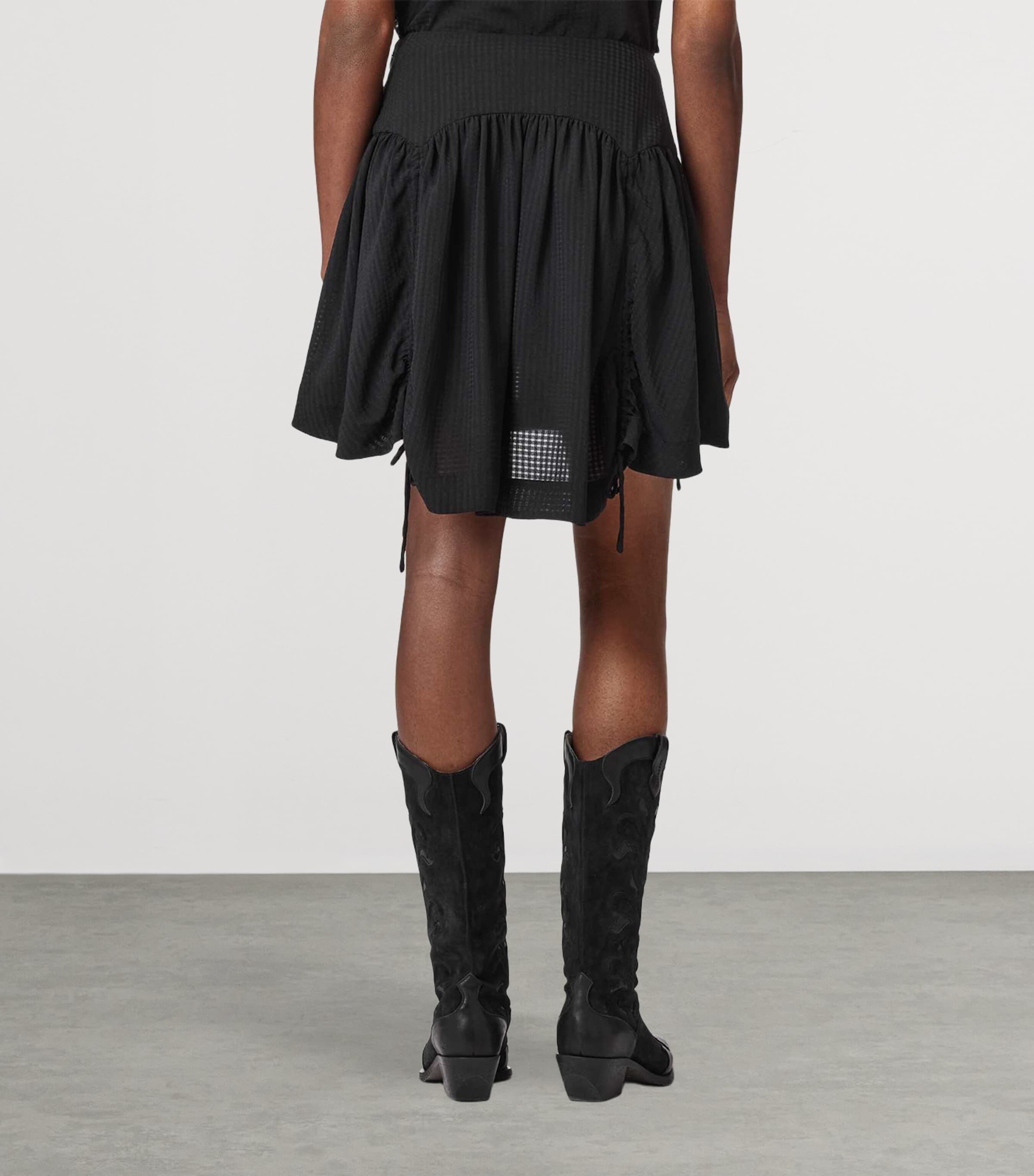 AllSaints Womens Check Aria Mini Skirt Black Image 4