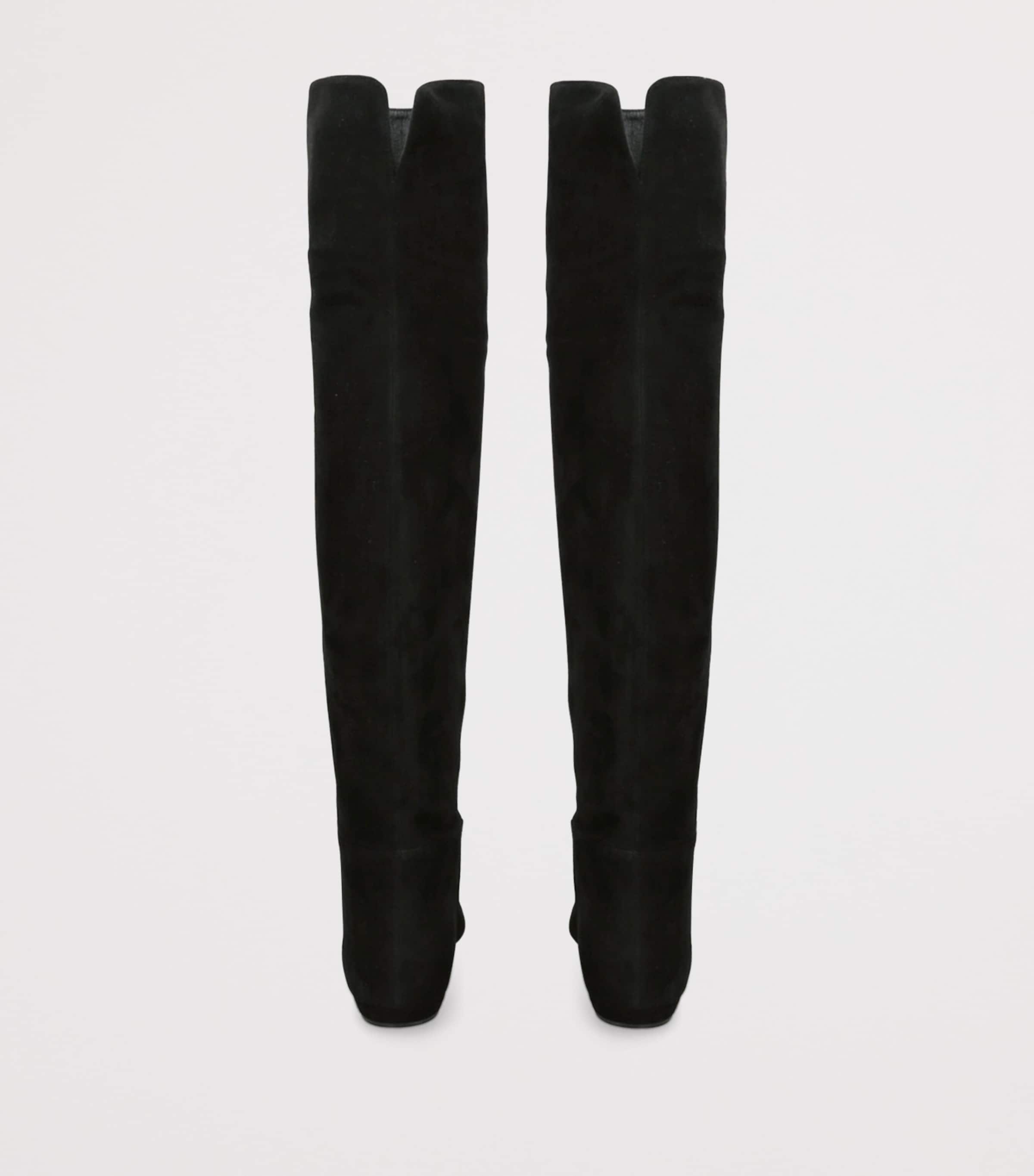 Suede Over-The-Knee Boots BLACK Image 2