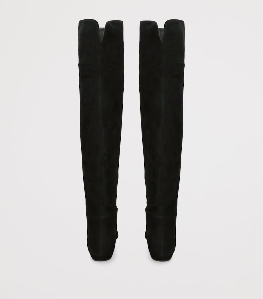 Suede Over-The-Knee Boots BLACK Image 2