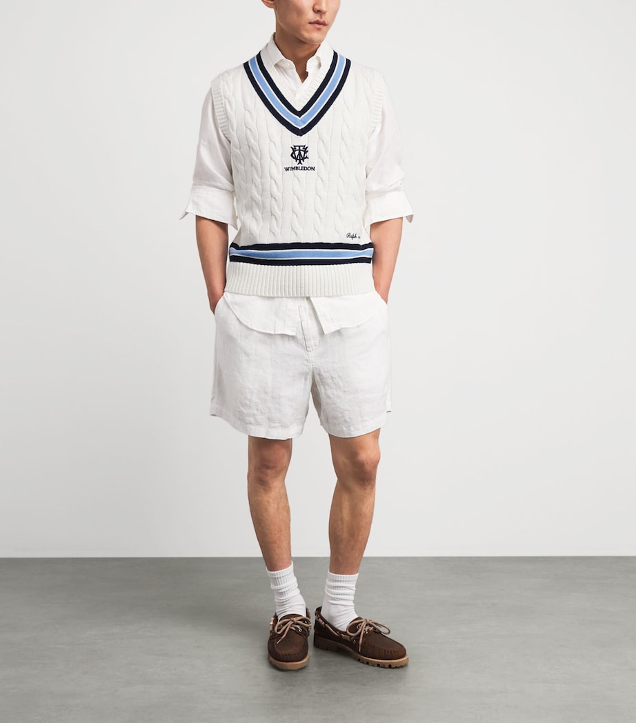 RLX Ralph Lauren Mens x Wimbledon Cotton Sweater Vest Cream Combo Image 2