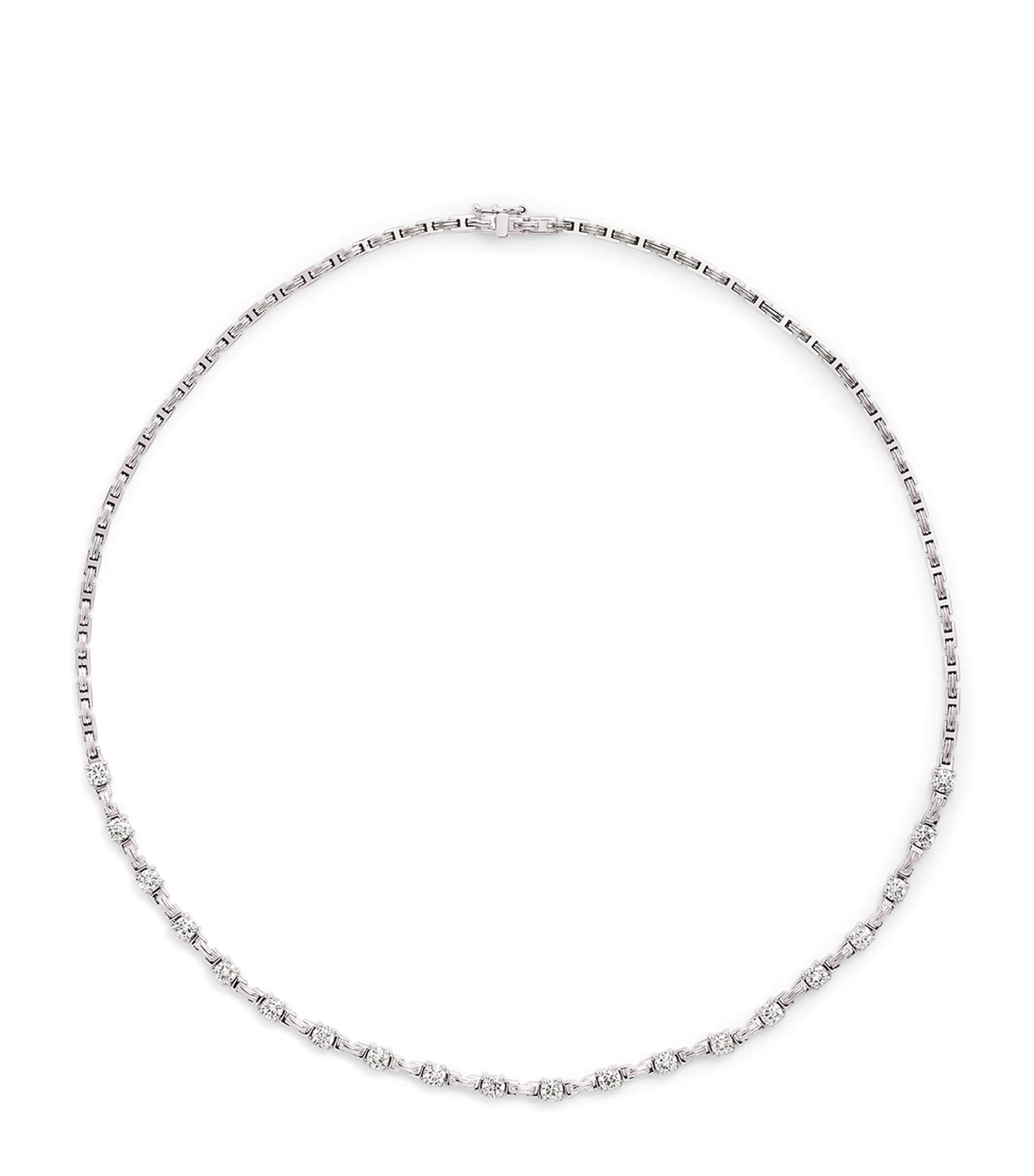 Azlee White Gold And Diamond Pirouette Necklace