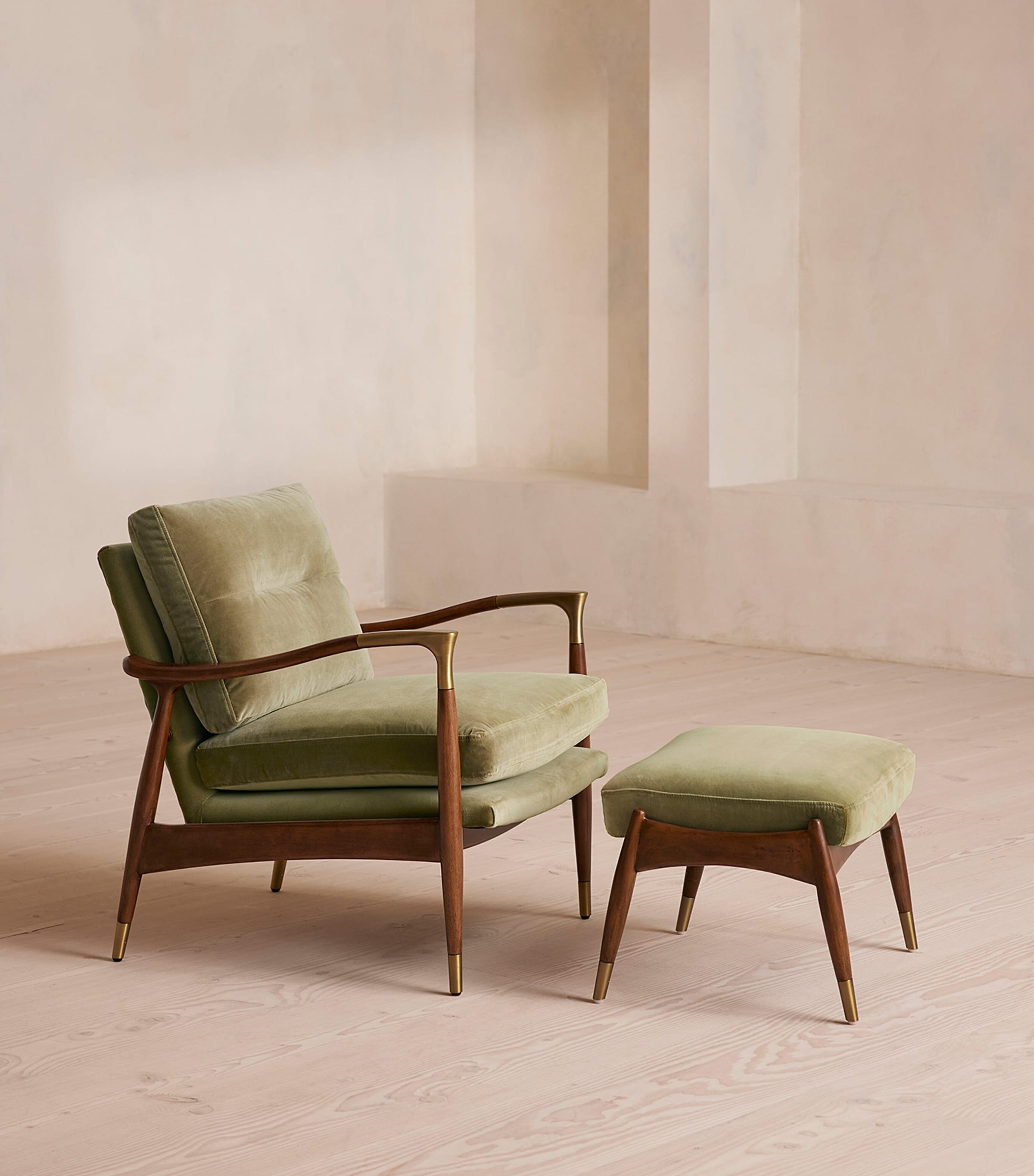 Soho Home Velvet Theodore Armchair Lichen Image 4