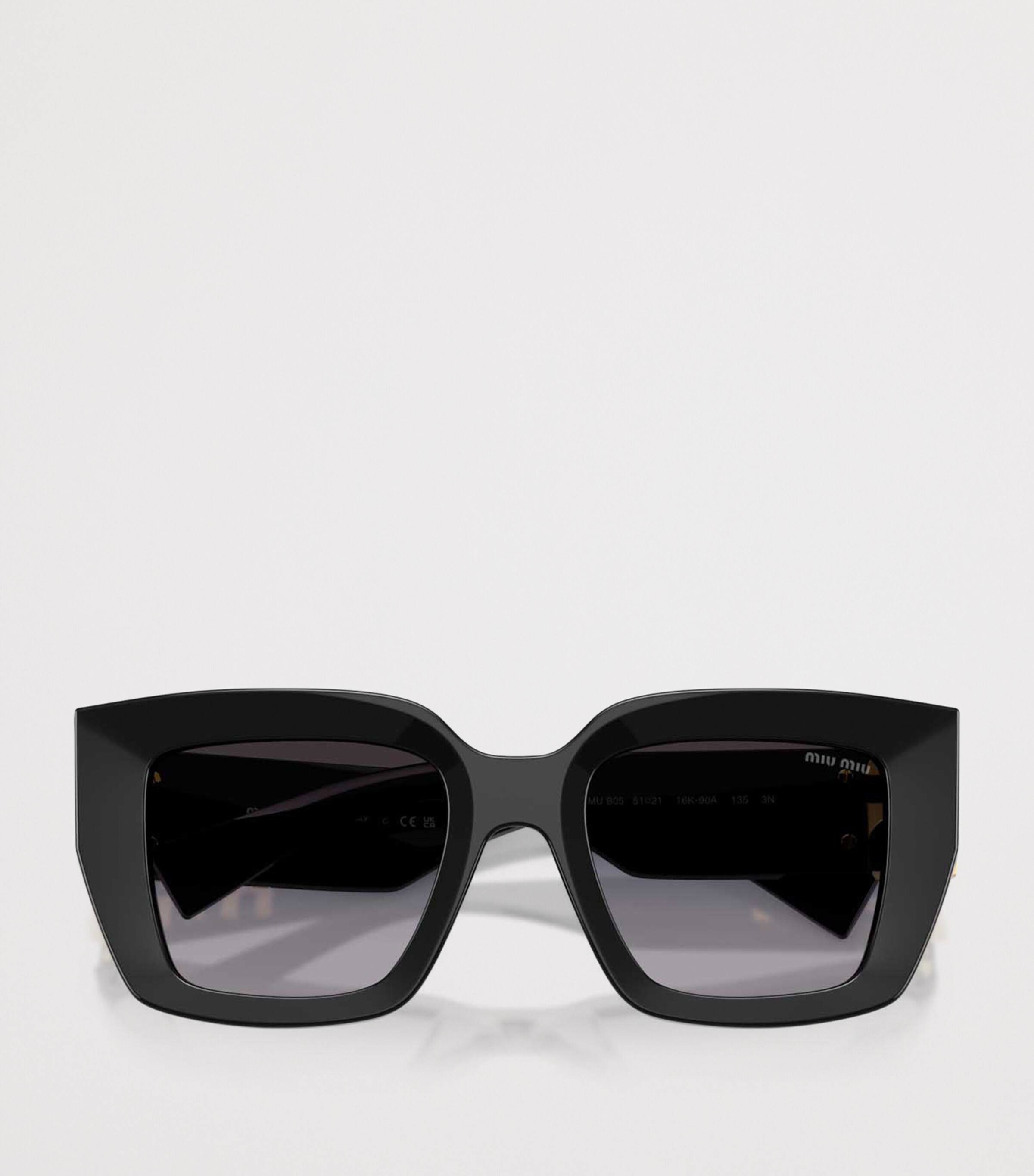 Miu Miu Acetate MU B05S Square Sunglasses Black Image 5