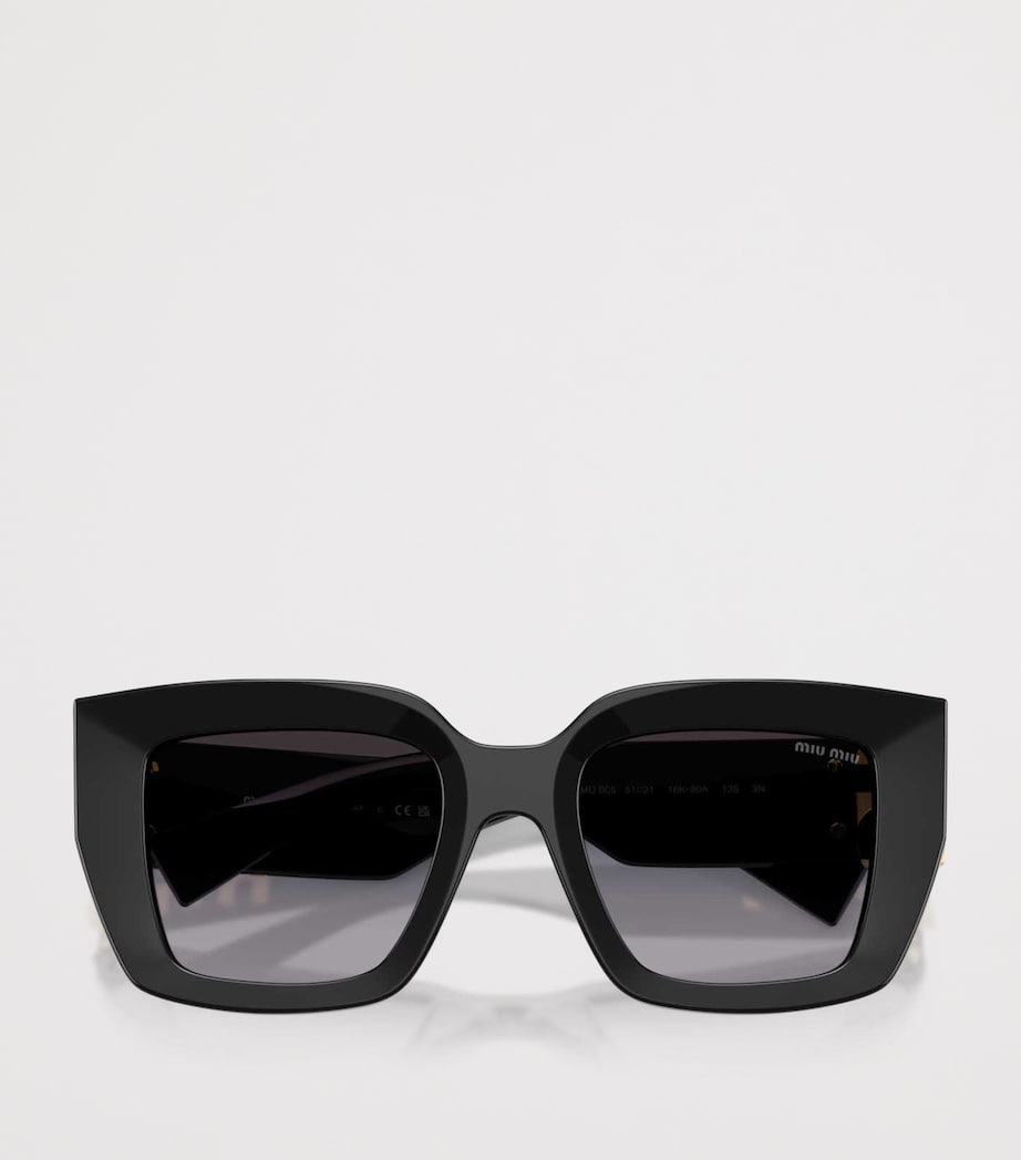 Miu Miu Acetate MU B05S Square Sunglasses Black Image 5