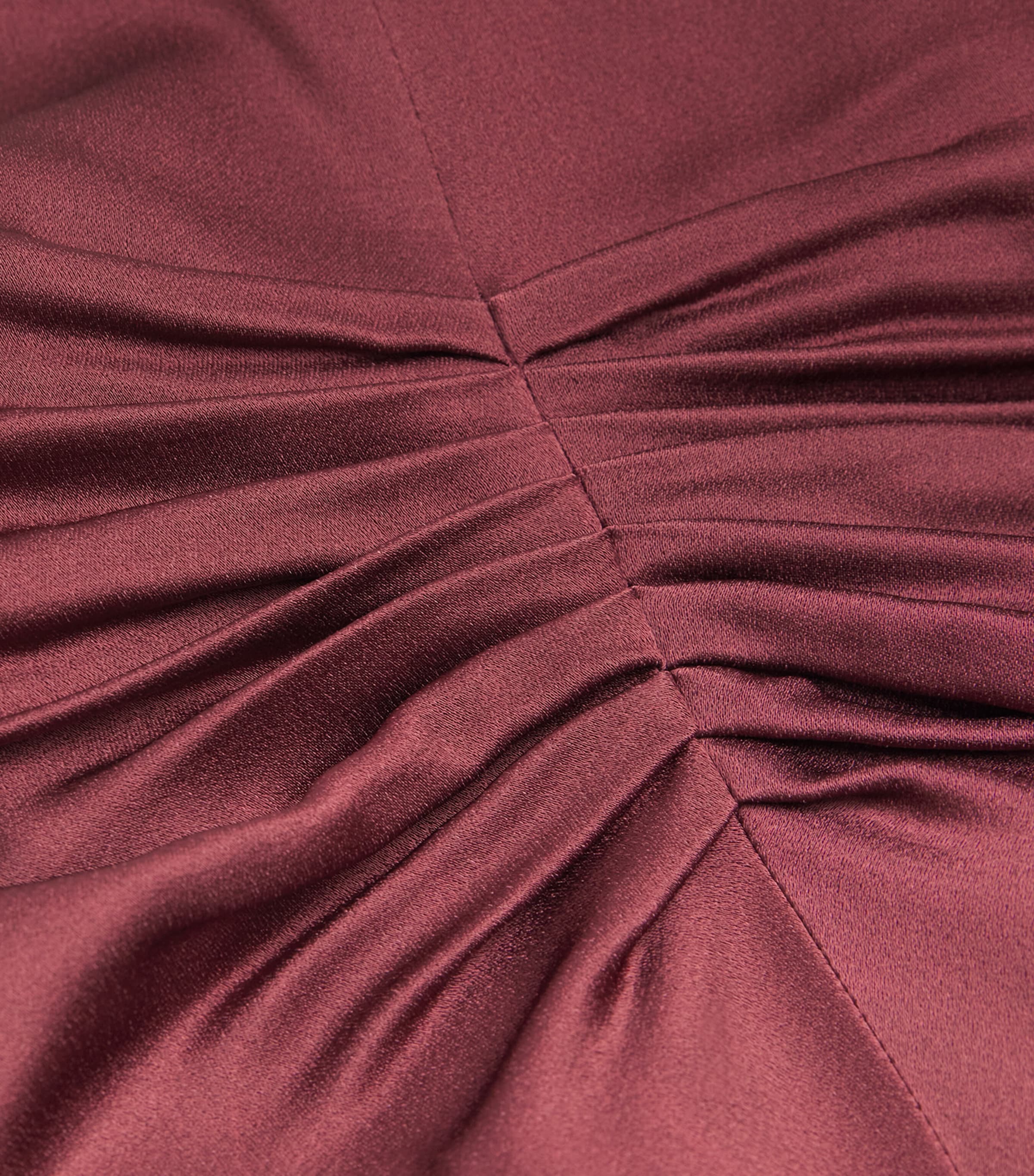 Satin Gathered Maxi Dress 9635 CINNABAR RED Image 5