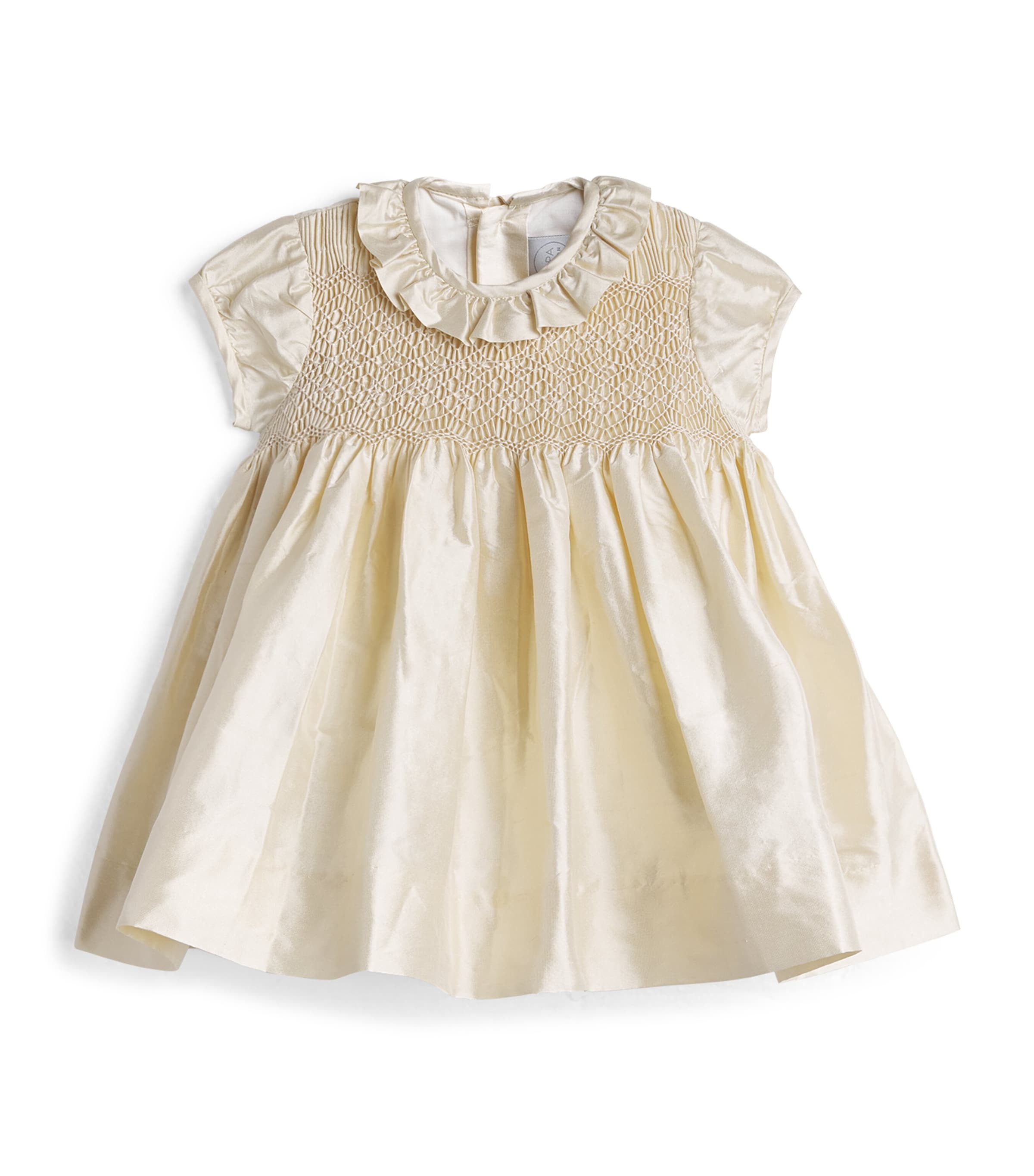 PEPA LONDON Silk Smocked Dress (12 Months - 4 Years) Champagne Image 1