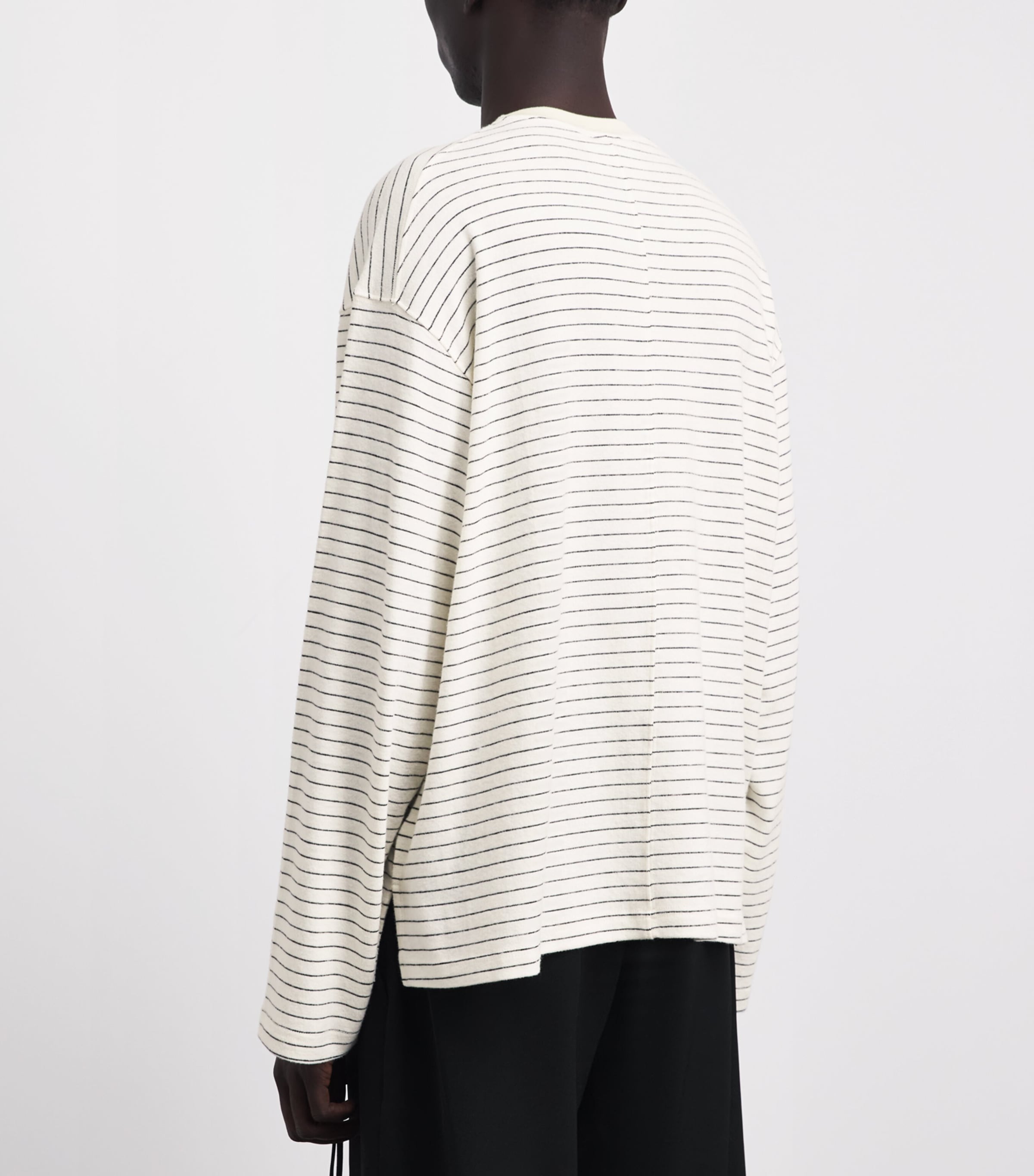 Song For The Mute Mens Stripe Long-Sleeve T-Shirt Ivory Image 5