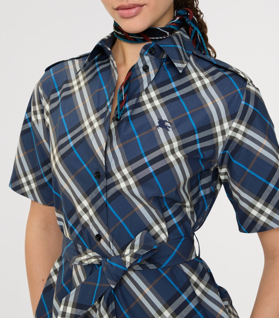 Cotton Check Mini Shirt Dress PILOT BLUE IP CHECK Image 4