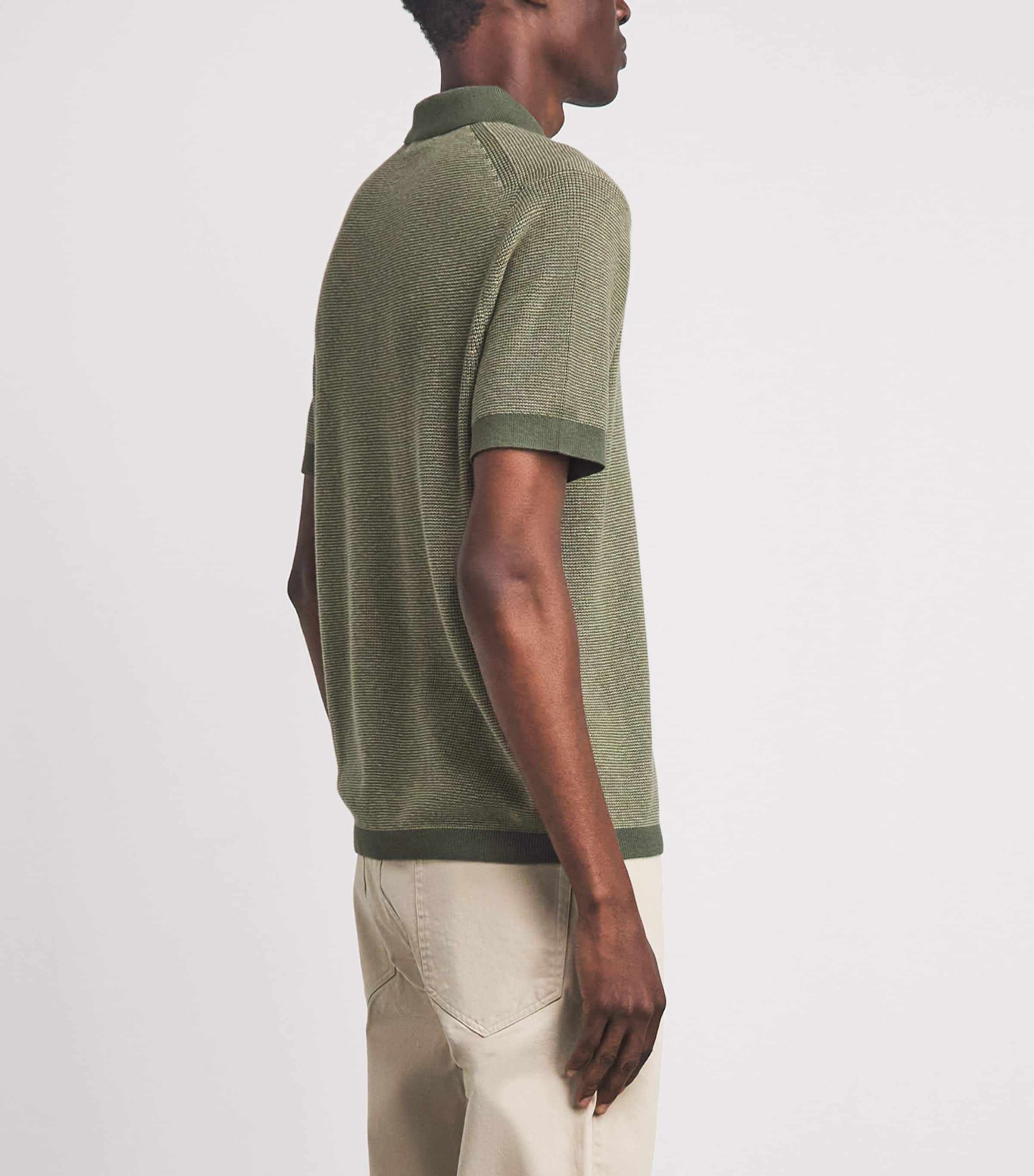 Vince Mens Cotton-Cashmere Polo Shirt Coultr Grn/dsrt Brsh Image 5