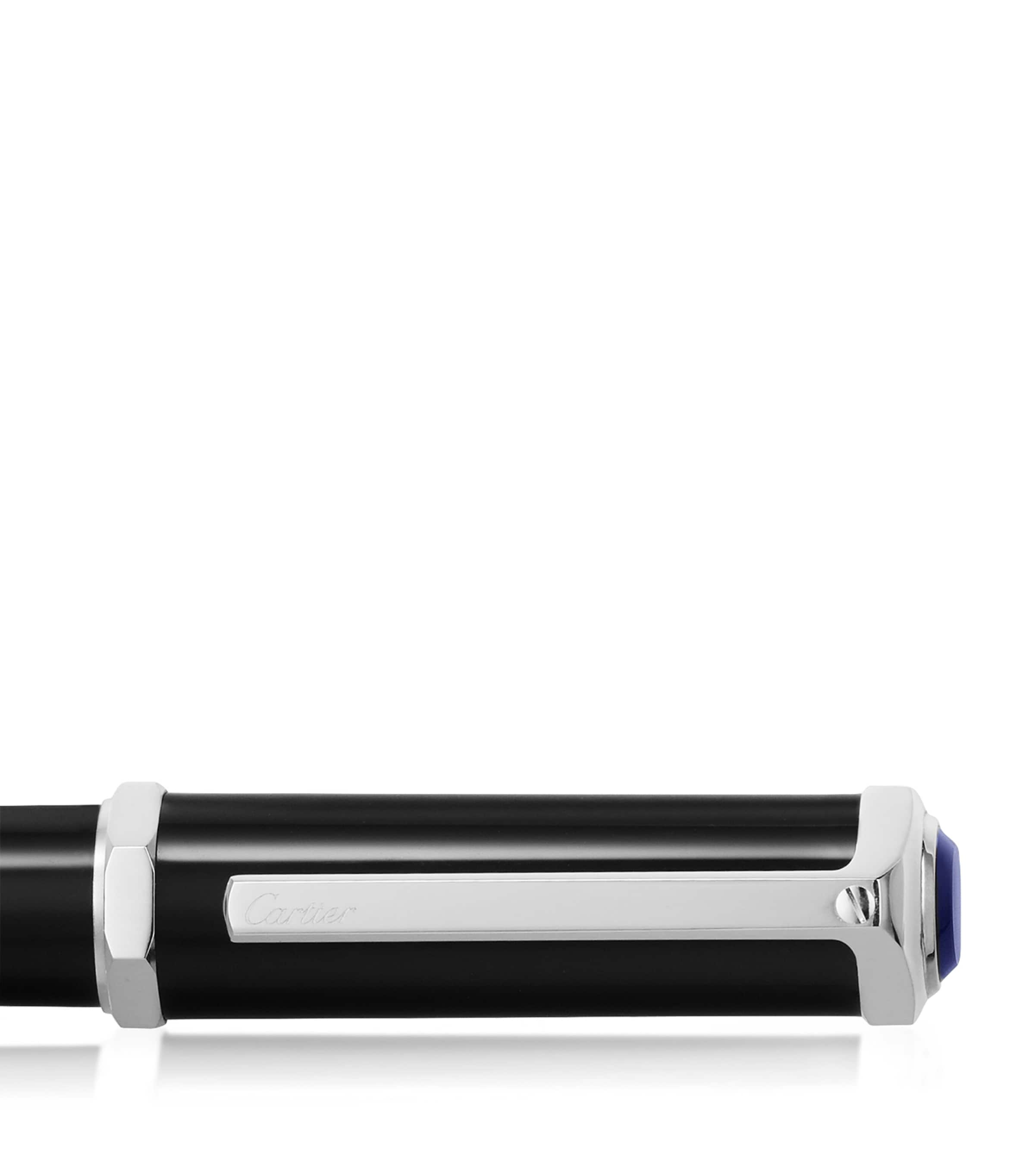 Cartier Santos-Dumont Ballpoint Pen Black & Silver Image 3