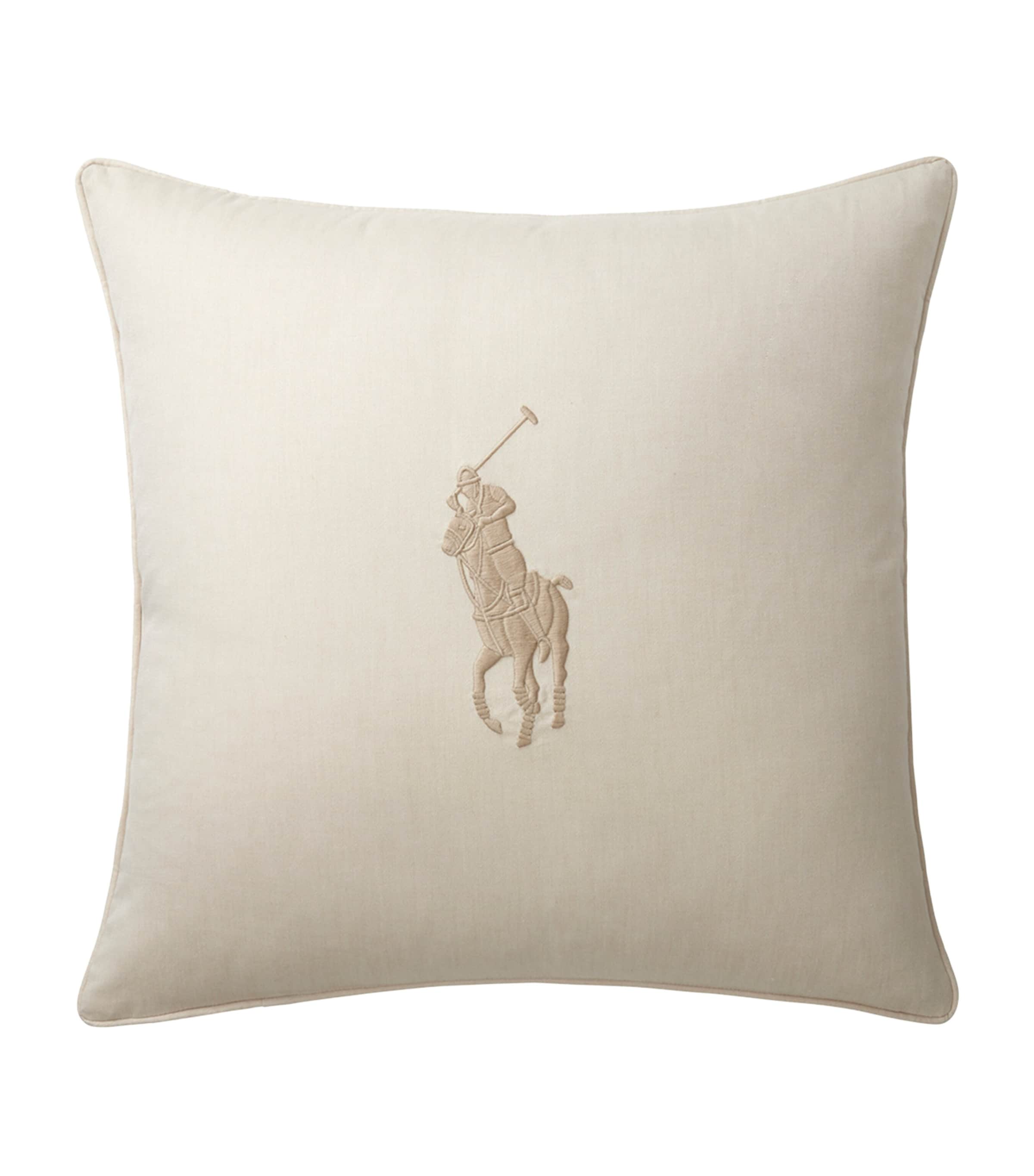 Ralph Lauren Home Oxford Polo Pony Cushion Cover (50cm x 50cm) Linen Image 1