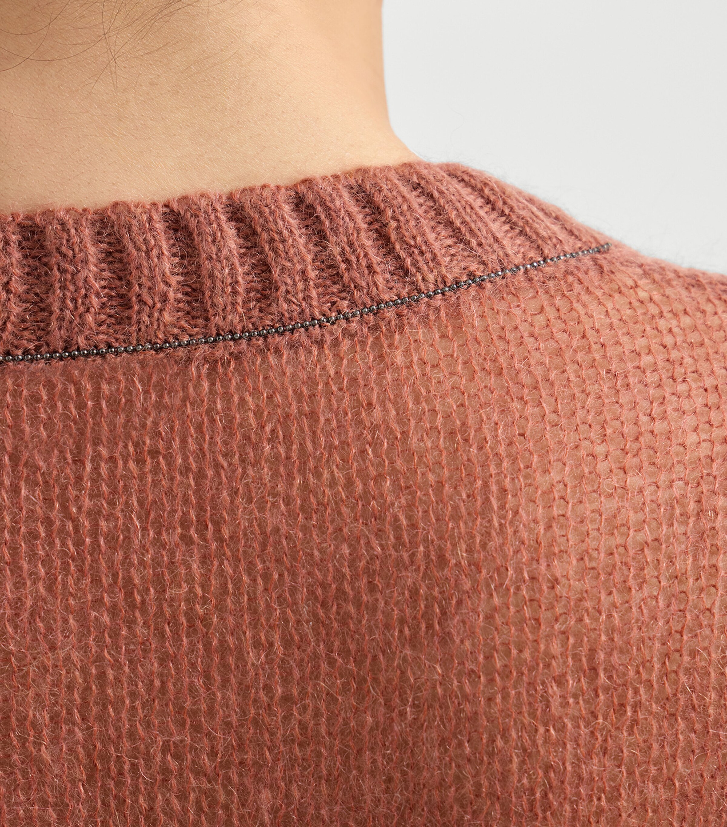 Brunello Cucinelli Womens Wool-Blend Monili Sweater Image 6