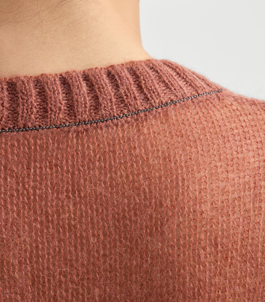 Brunello Cucinelli Womens Wool-Blend Monili Sweater Image 6