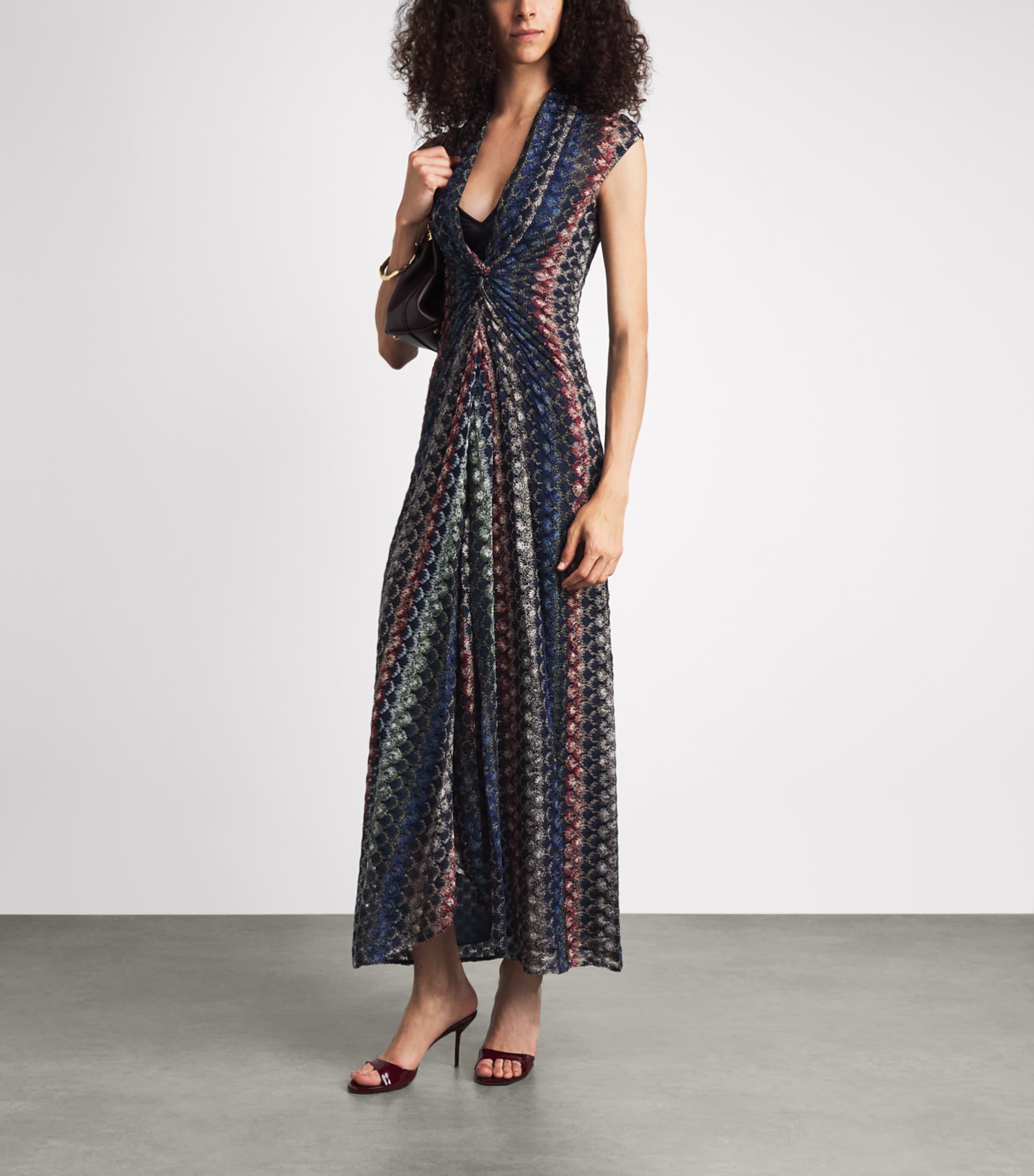 Missoni Womens Crochet-Knit Gathered Maxi Dress Smspv Multi Drk Vrsn Image 2