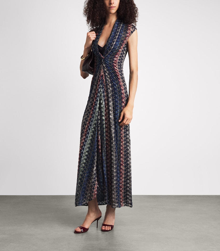 Missoni Womens Crochet-Knit Gathered Maxi Dress Smspv Multi Drk Vrsn Image 2