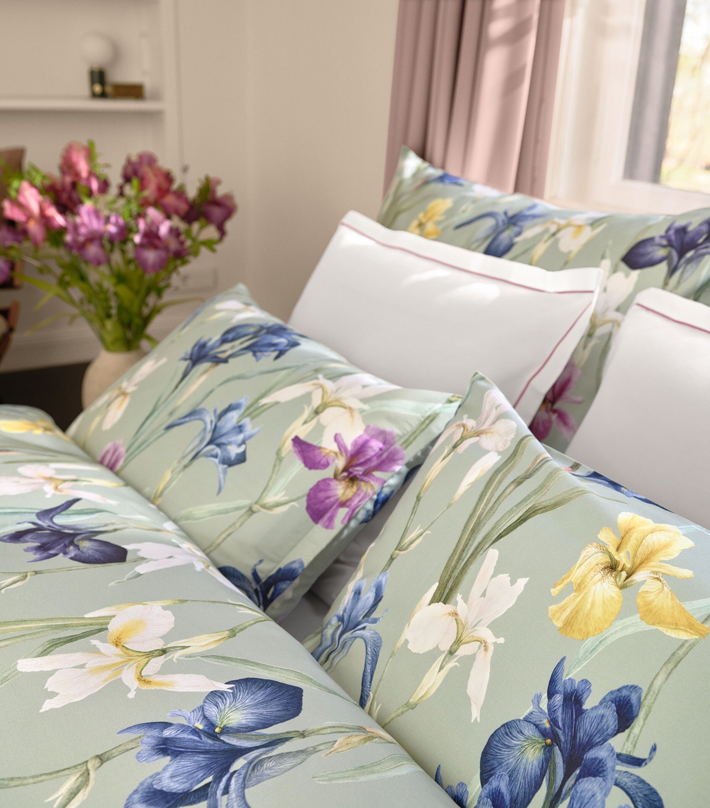 Schlossberg Cotton Charlotte King Duvet Cover (230cm x 220cm) Vert Image 3