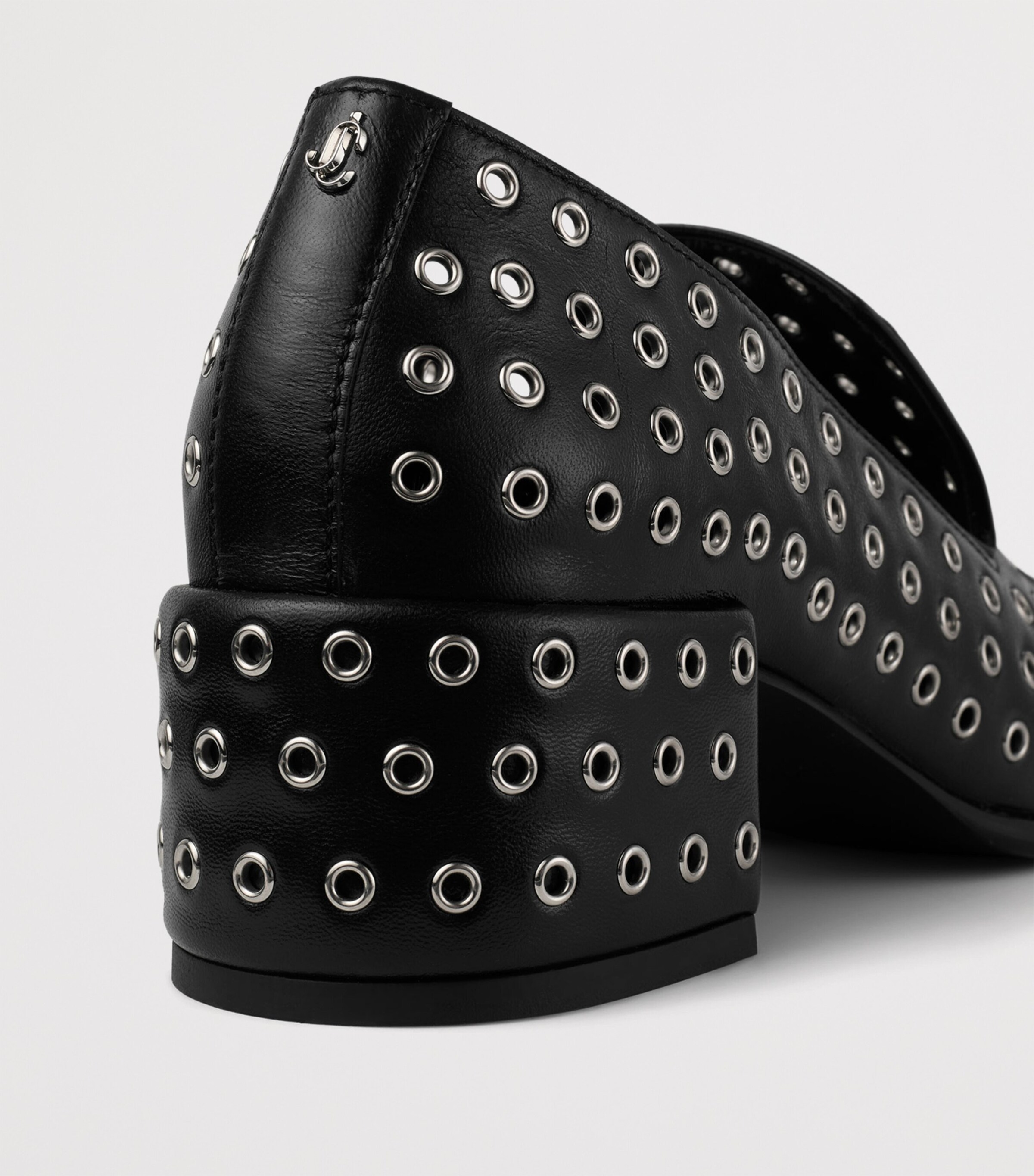 Eliot 45 Nappa Heeled Loafers BLACK/SILVER Image 5