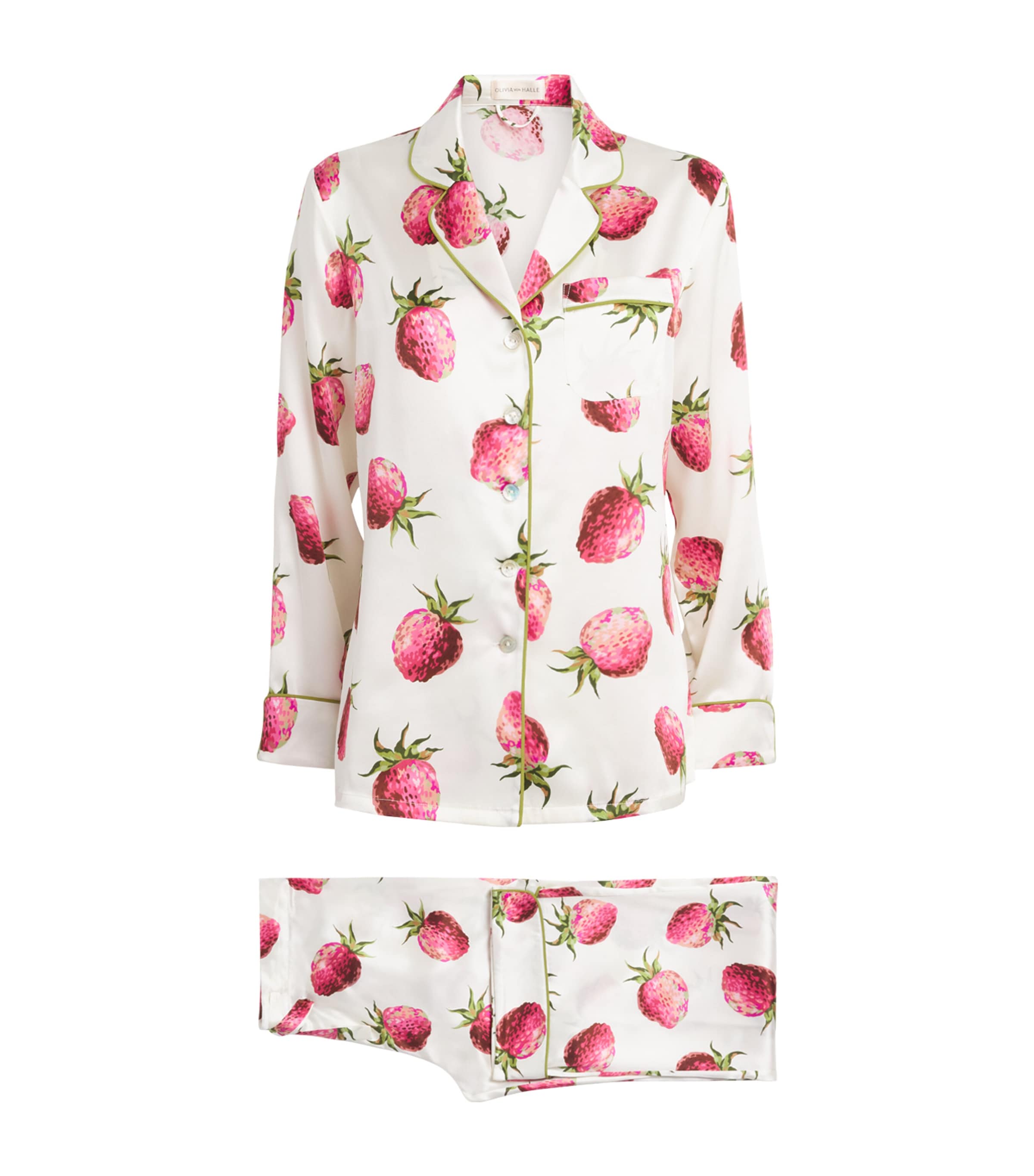 OLIVIA VON HALLE SILK BLYTHE LILA PYJAMA SET