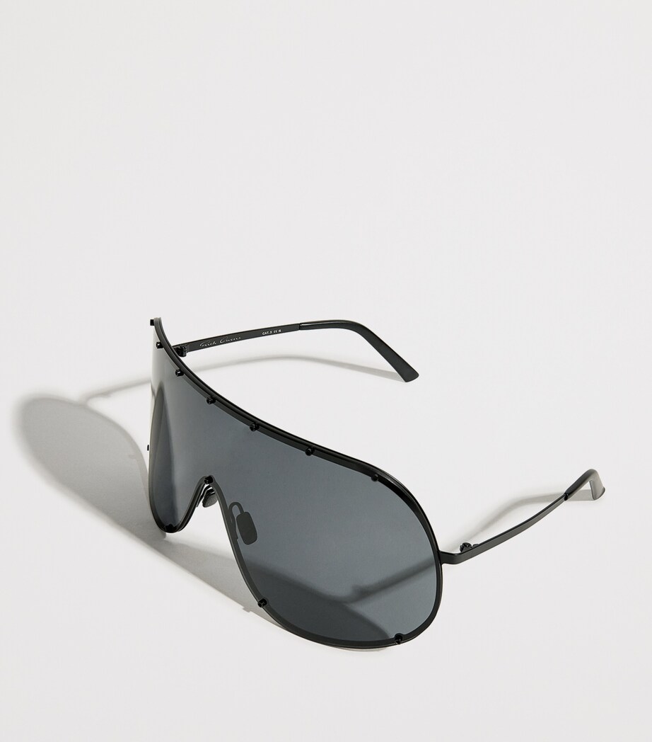 Rick Owens Steel Shield Sunglasses Blk Tmpl/blk Image 2